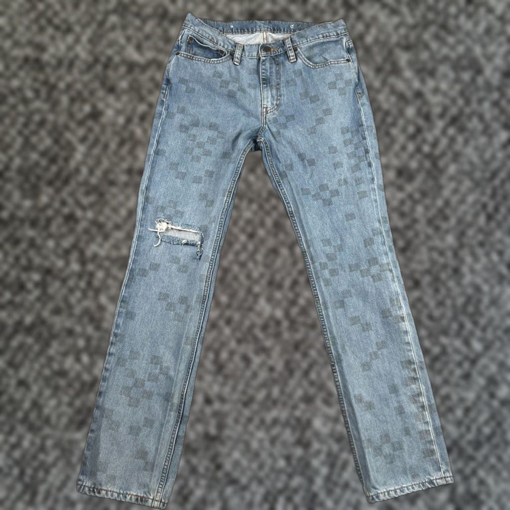 Levi's Levi's Premium 511 Slim Jeans Mens 32x32 Blue Checkered Skateboard Denim Size US 32 / EU 48 - 1 Thumbnail