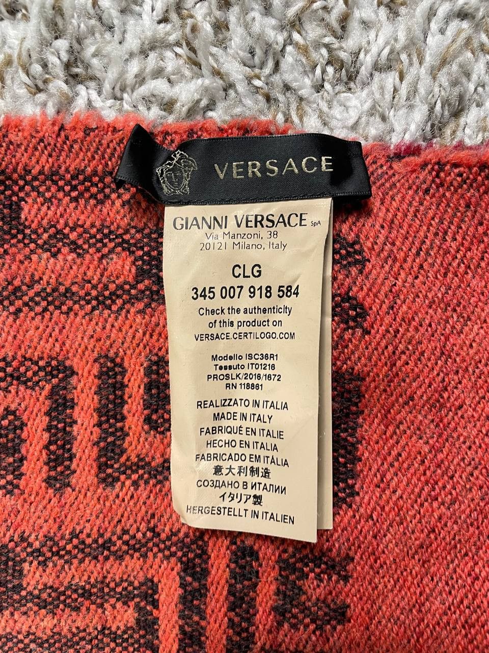 Versace Versace Red Black Wool Reversible Versace Pattern Scarf Size ONE SIZE - 6 Thumbnail
