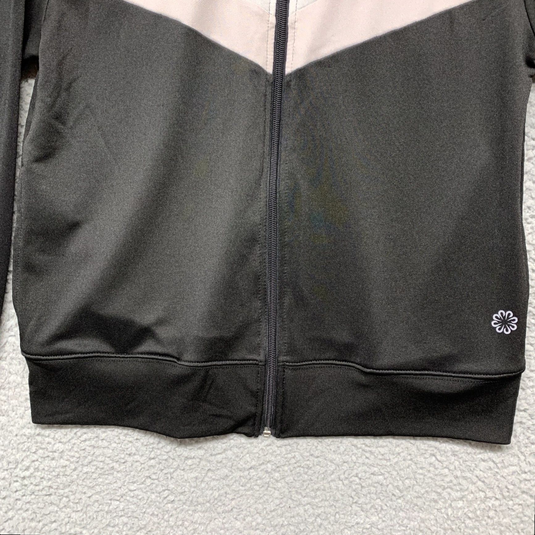 Pro Player PRO PLAYER Women's Size S Black Jacket w/White & Pink Stripe 2-Pockets Full Zip Jacket Size S / US 4 / IT 40 - 3 Thumbnail