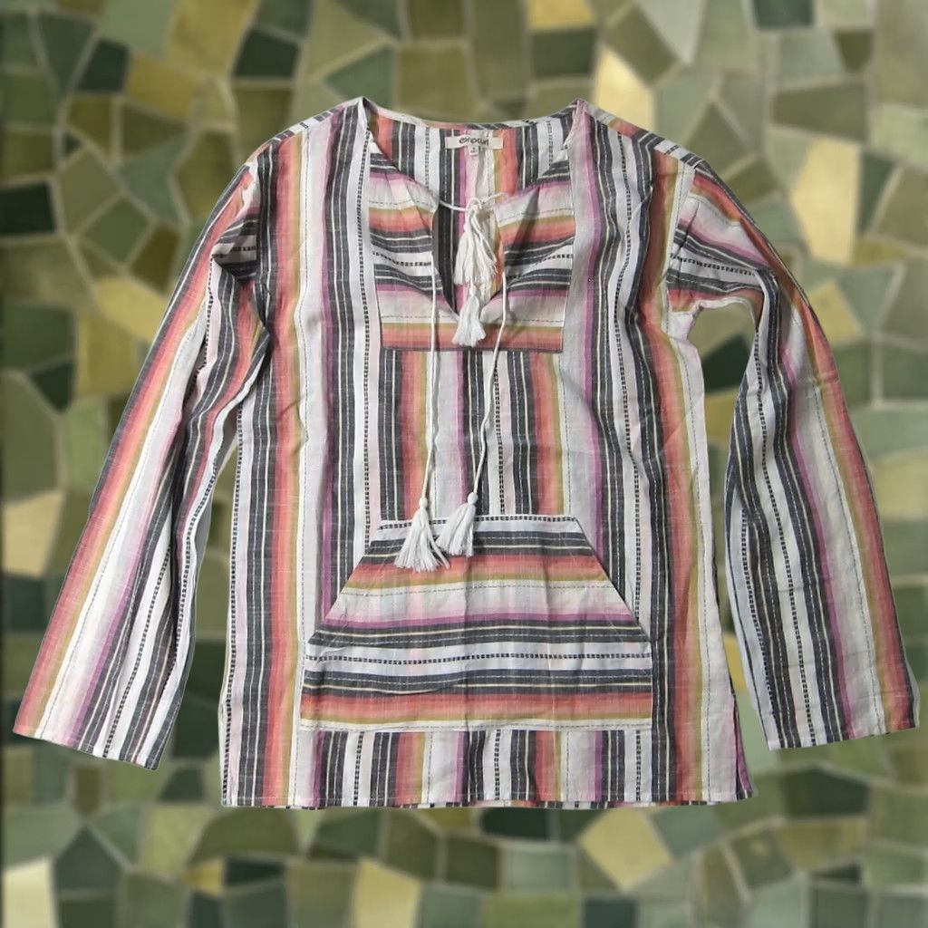 Rip Curl Ripcurl 100% Cotton Purple Pink White Stripe Long Sleeve Pocket Tunic Blouse Small Size S / US 4 / IT 40 - 1 Thumbnail