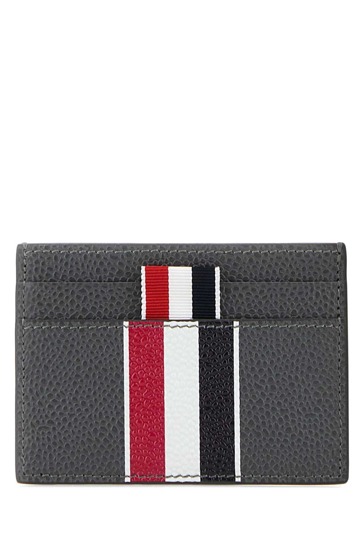 Thom Browne Grey Leather Card Holder Size ONE SIZE - 1 Thumbnail