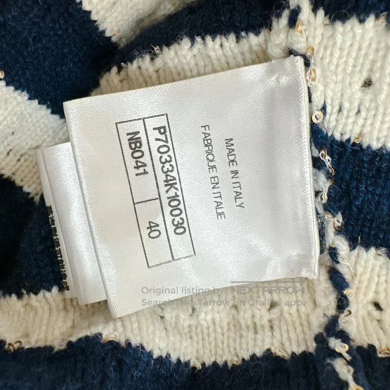 Chanel Chanel 21 spring and summer striped sequin cardigan coat Size S / US 4 / IT 40 - 7 Thumbnail