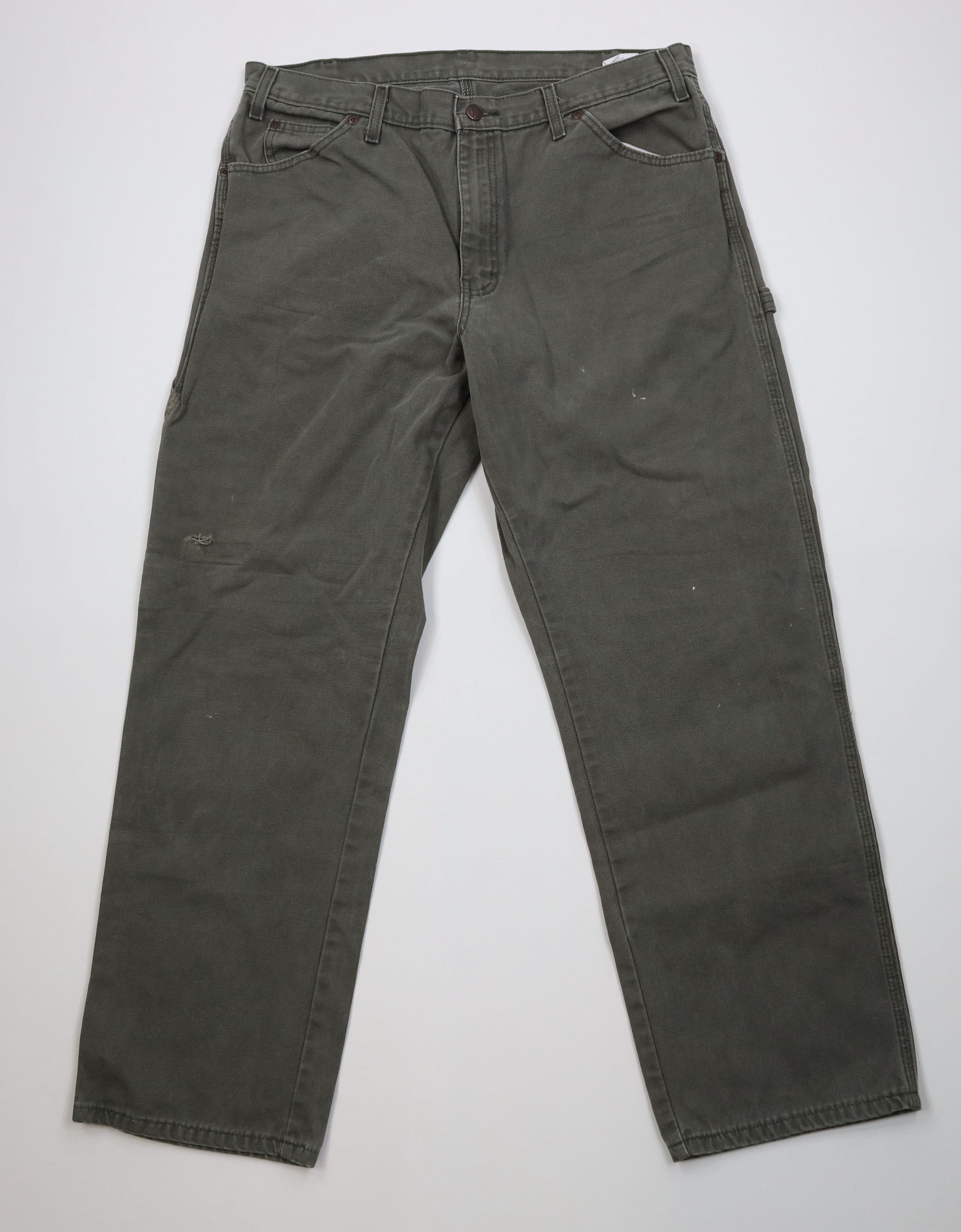 Dickies Vintage Y2K Dickies Wide Leg Canvas Dungaree Pants Green Size US 36 / EU 52 - 1 Thumbnail