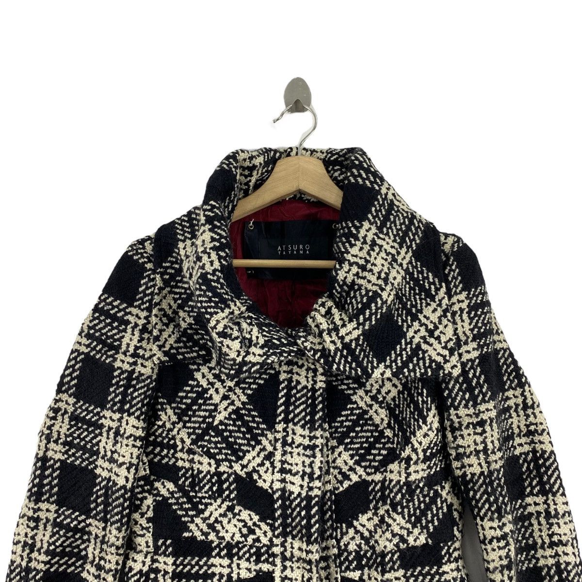 ATSURO TAYAMA × Japanese Brand ATSURO TAYAMA Japanese Designer Check Tartan Wool Long Coat Size S / US 4 / IT 40 - 2 Thumbnail