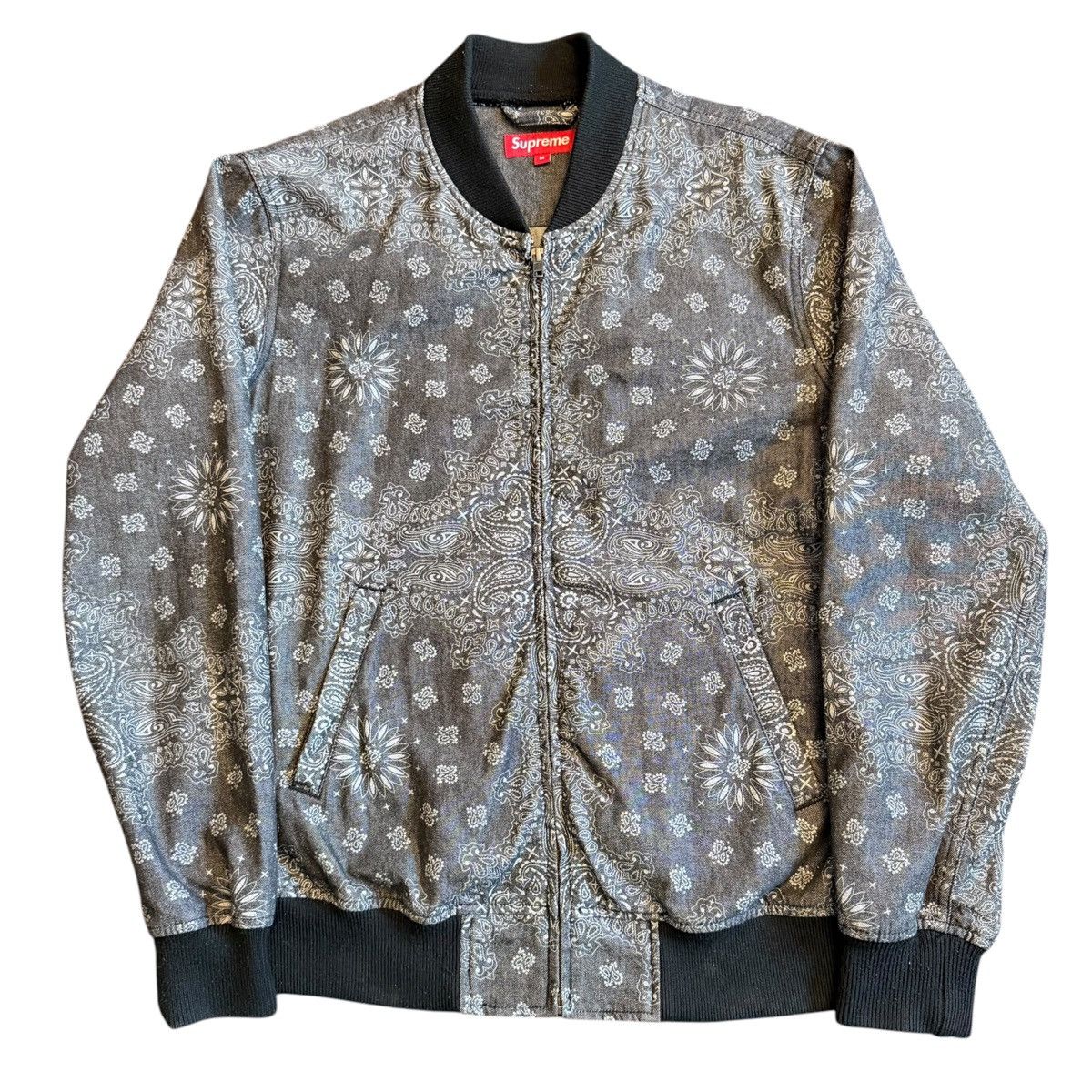 Supreme Ss13 paisley print denim bomber jacket Size US M / EU 48-50 / 2 - 1 Thumbnail