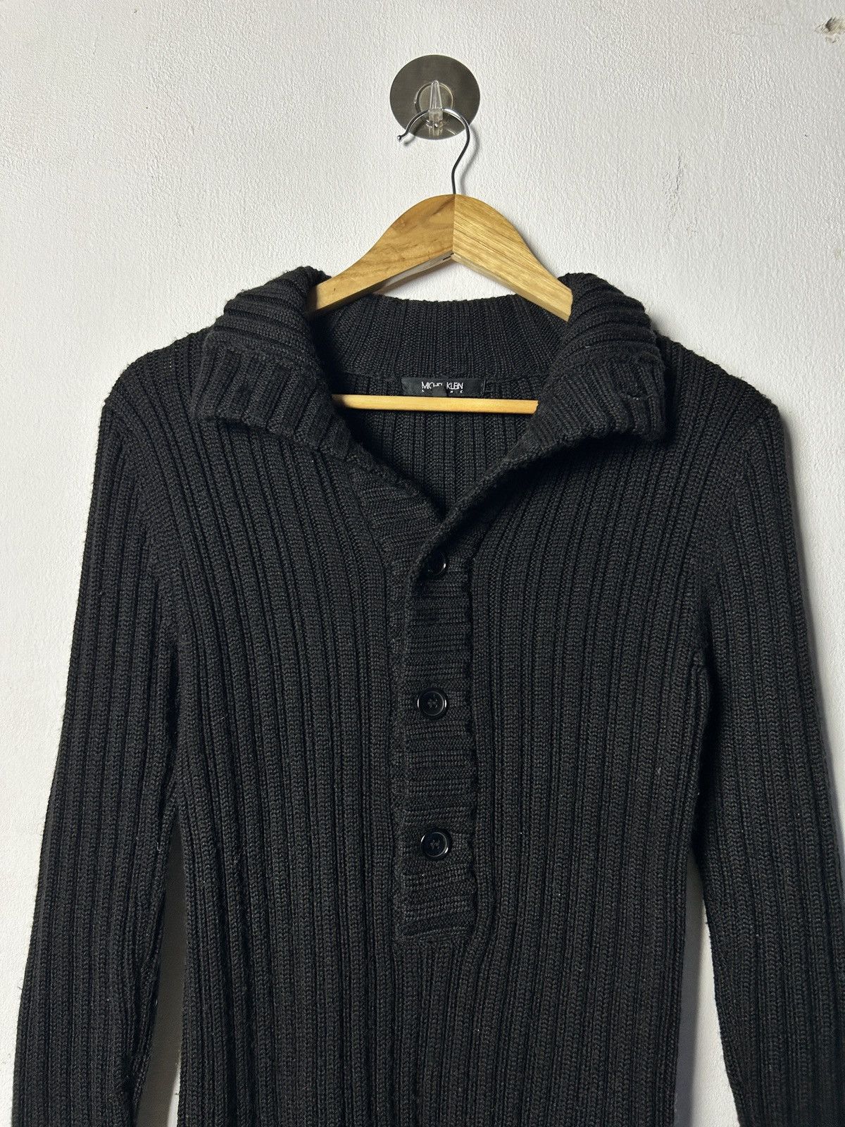 Michel Klein Michel klein homme black half button knitwear goth stye Size XS / US 0-2 / IT 36-38 - 2 Thumbnail
