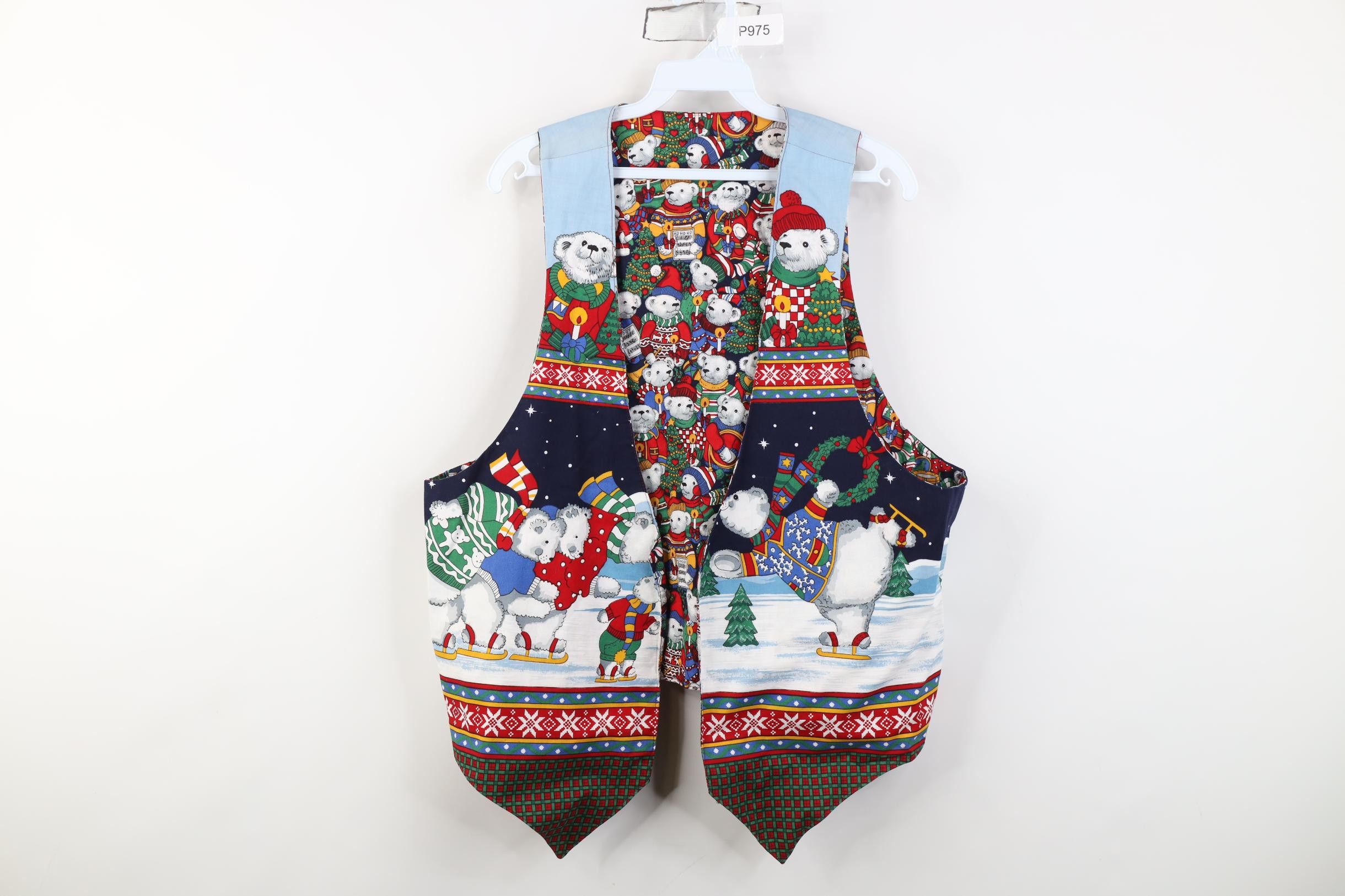 Vintage Vintage 90s Streetwear Reversible Christmas Vest Jacket Size XL / US 12-14 / IT 48-50 - 1 Thumbnail