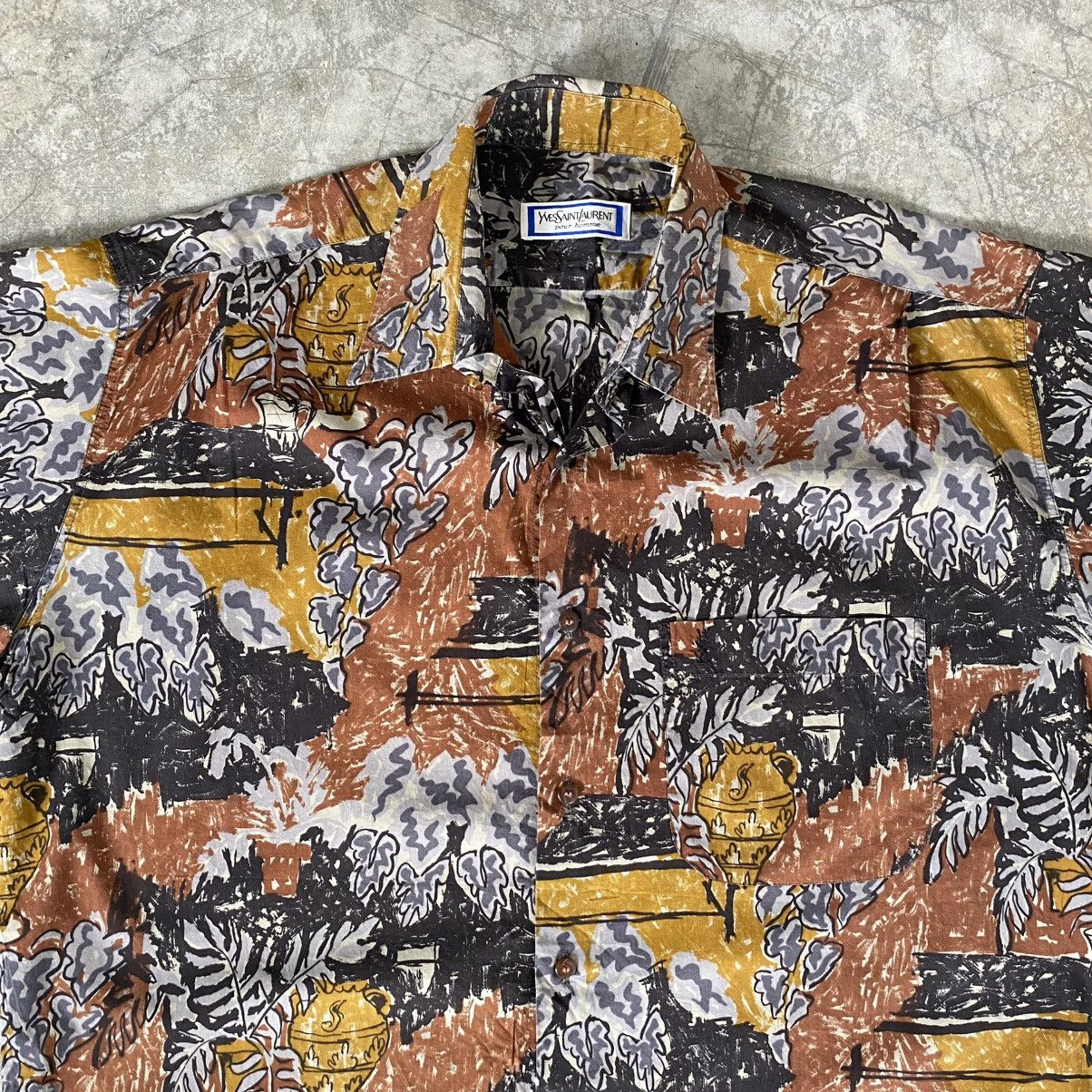 Yves Saint Laurent Vintage 90’s YSL Pour Homme Batik Abstract Button Ups Shirts Size US L / EU 52-54 / 3 - 2 Thumbnail