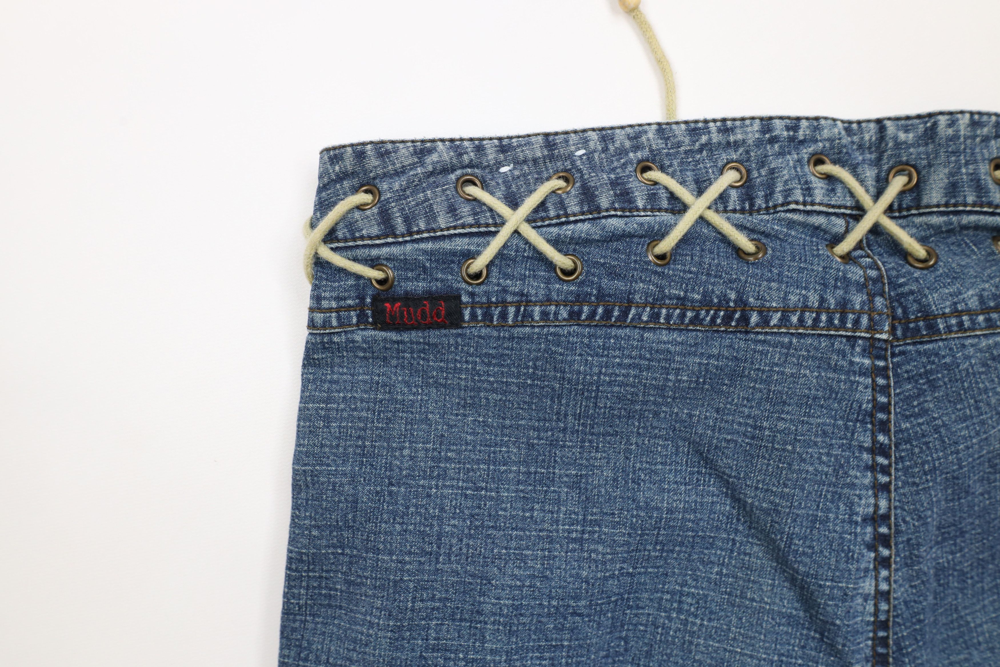 Vintage Vintage 90s Y2K Streetwear Tie Waist Flared Wide Leg Jeans Size 30" / US 8 / IT 44 - 13 Thumbnail