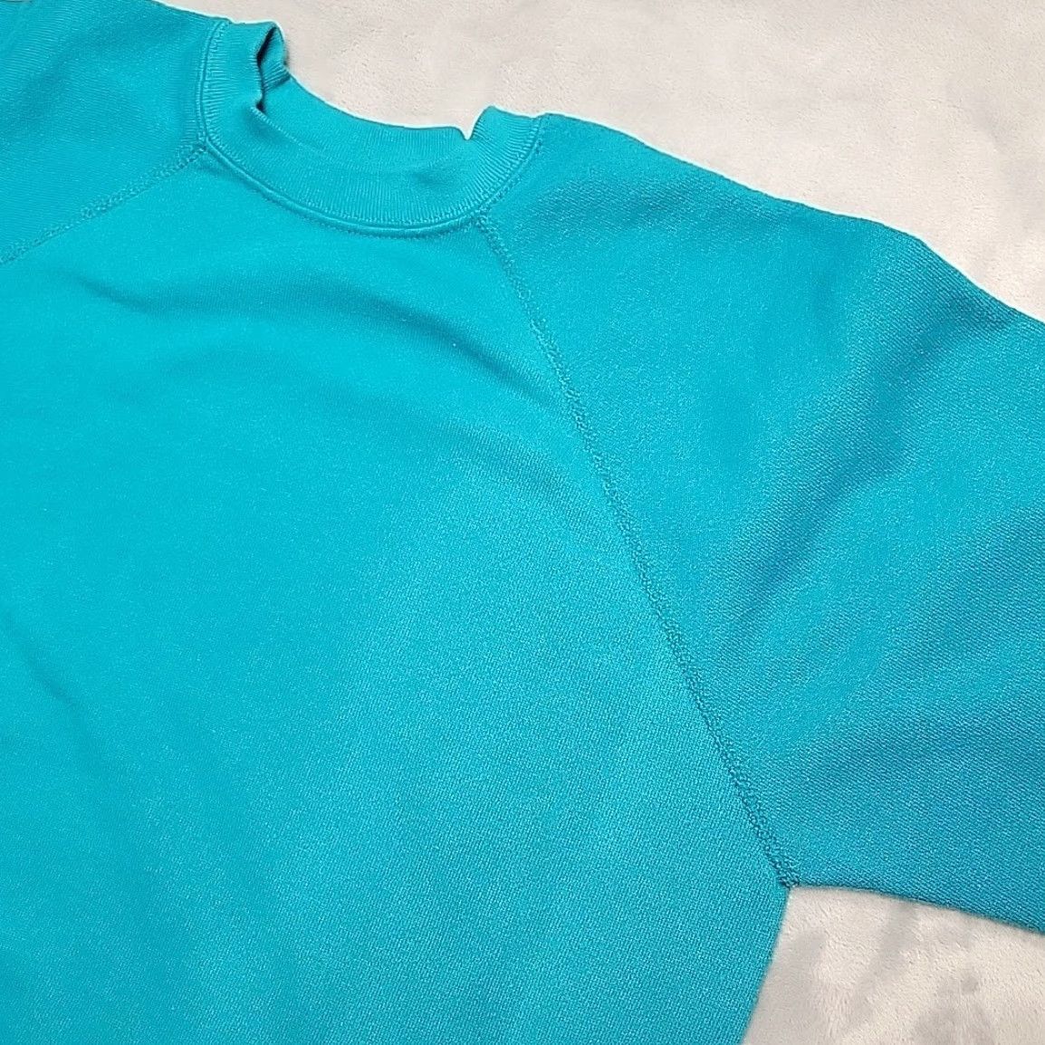 Tultex VINTAGE Tultex Sweatshirt Mens M Teal Long Sleeve Crewneck Pullover Blank 80s 90s Mens Size US M / EU 48-50 / 2 - 3 Thumbnail