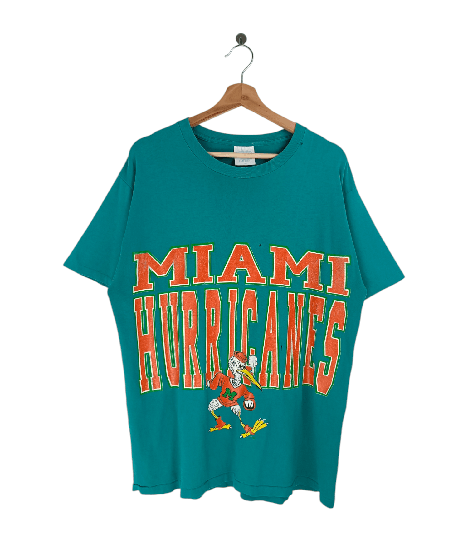 Pre-owned Nfl Thrashed Faded Vintage 90's Miami Hurricanes Gators Dolphins In Green