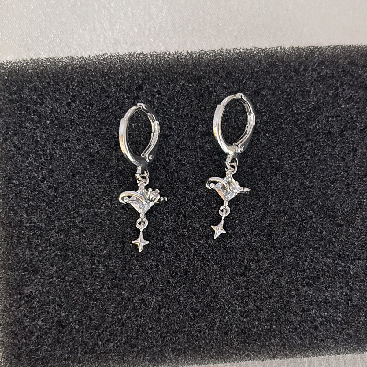 Other CZ Star Love Heart Dangle Drop Earrings for Women Size ONE SIZE - 3 Thumbnail