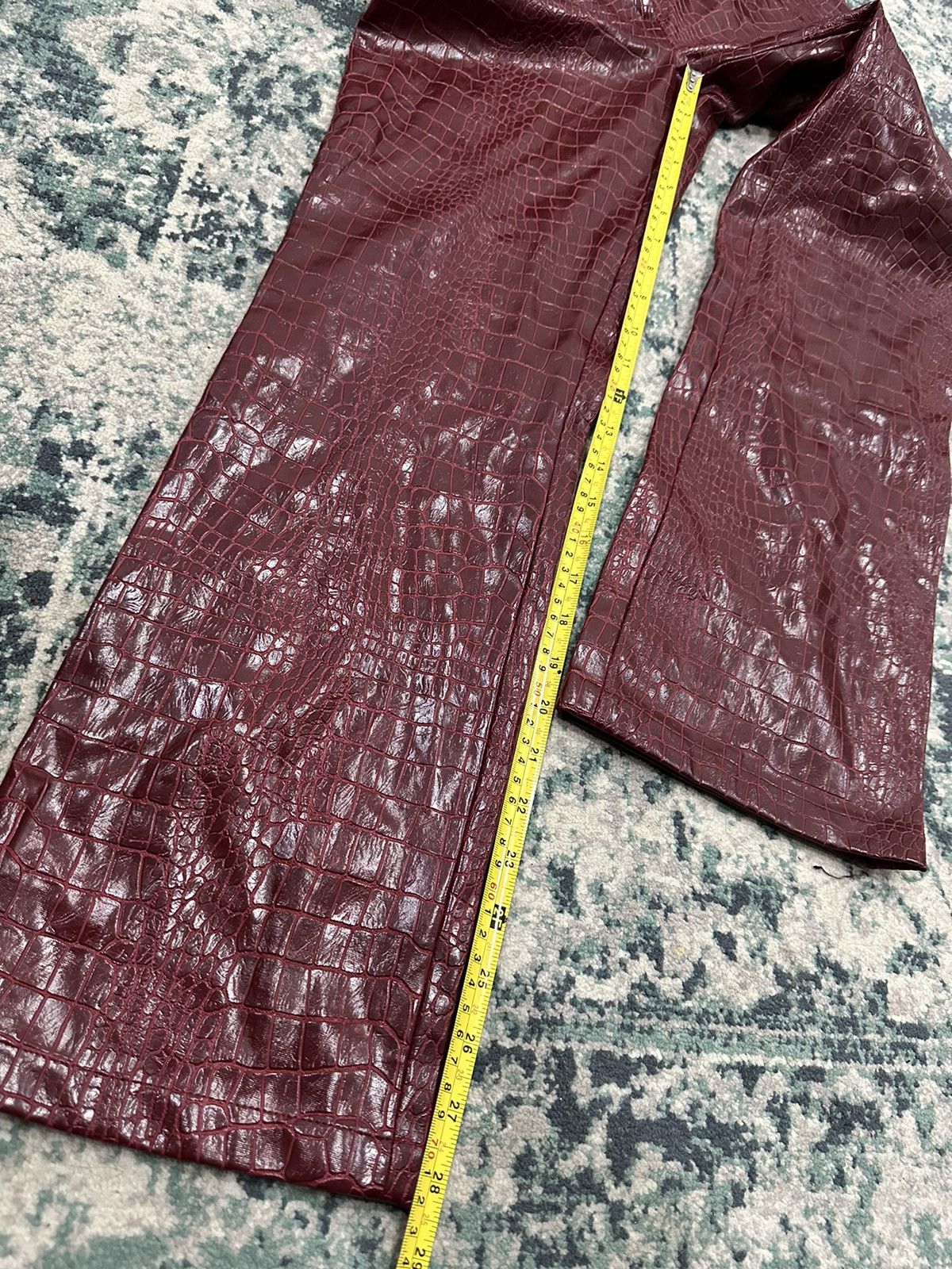 Leather Morgan Homme Crocodile Rock End 431 Flare Pant Size US 27 - 16 Thumbnail