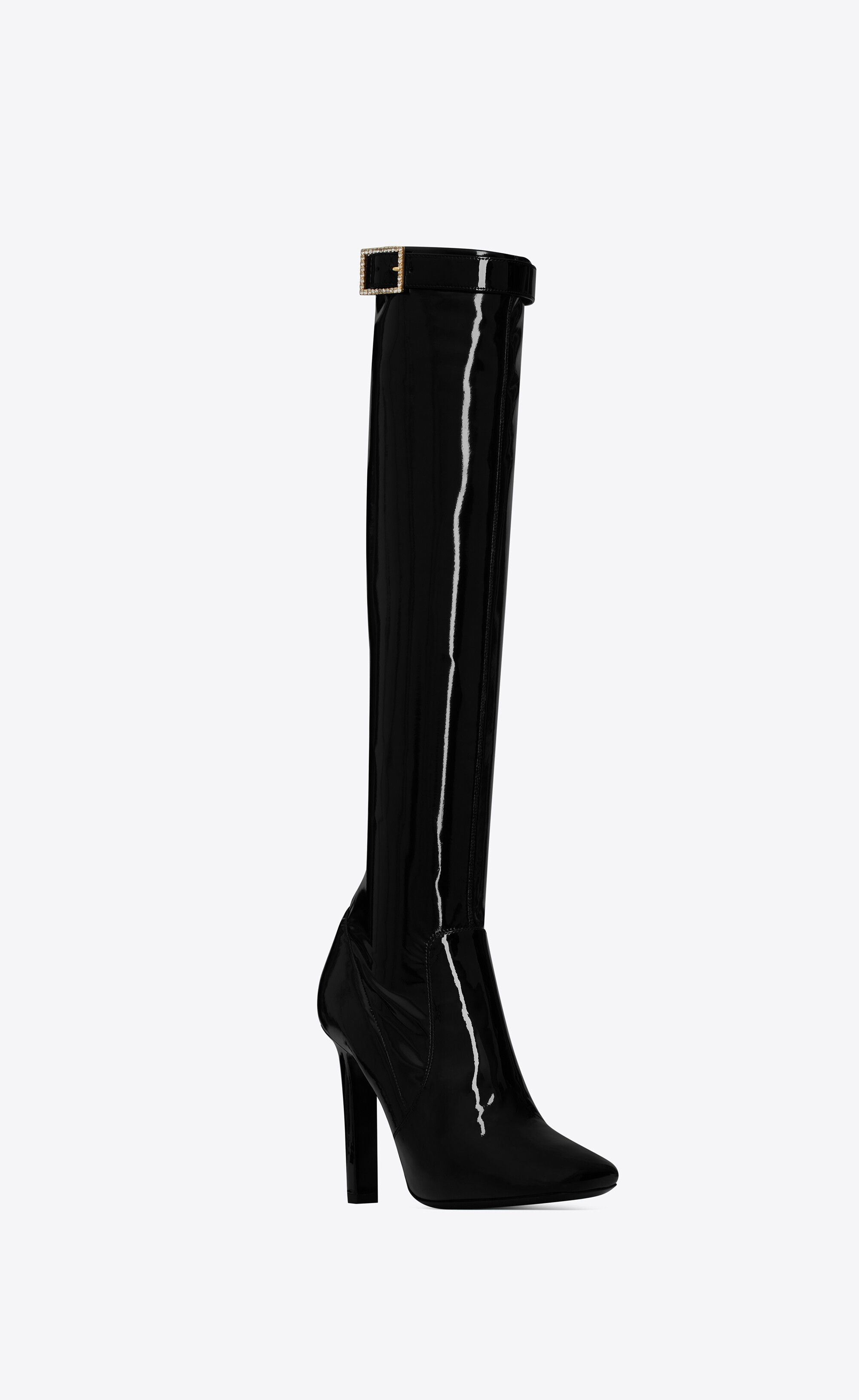 Saint Laurent Paris o1b1hav111224 Elle Boots in Vinyl in Black Size US 10 / IT 40 - 5 Thumbnail