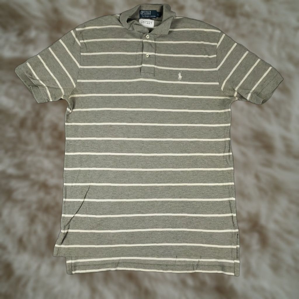 Ralph Lauren Ralph Lauren Polo Shirt Mens Large Gray Striped Pony Casual Short Sleeve Polo Shirt Mens Large Gray Striped Pony Casual Short Sleeve Size US L / EU 52-54 / 3 - 1 Thumbnail