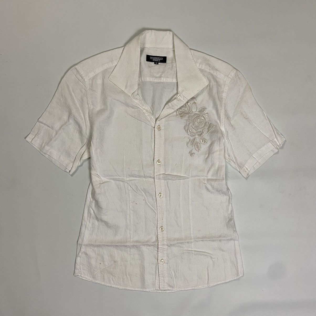 Tornado Mart Tornado Mart Rose Embroidery Button Up Shirt Size US M / EU 48-50 / 2 - 2 Thumbnail
