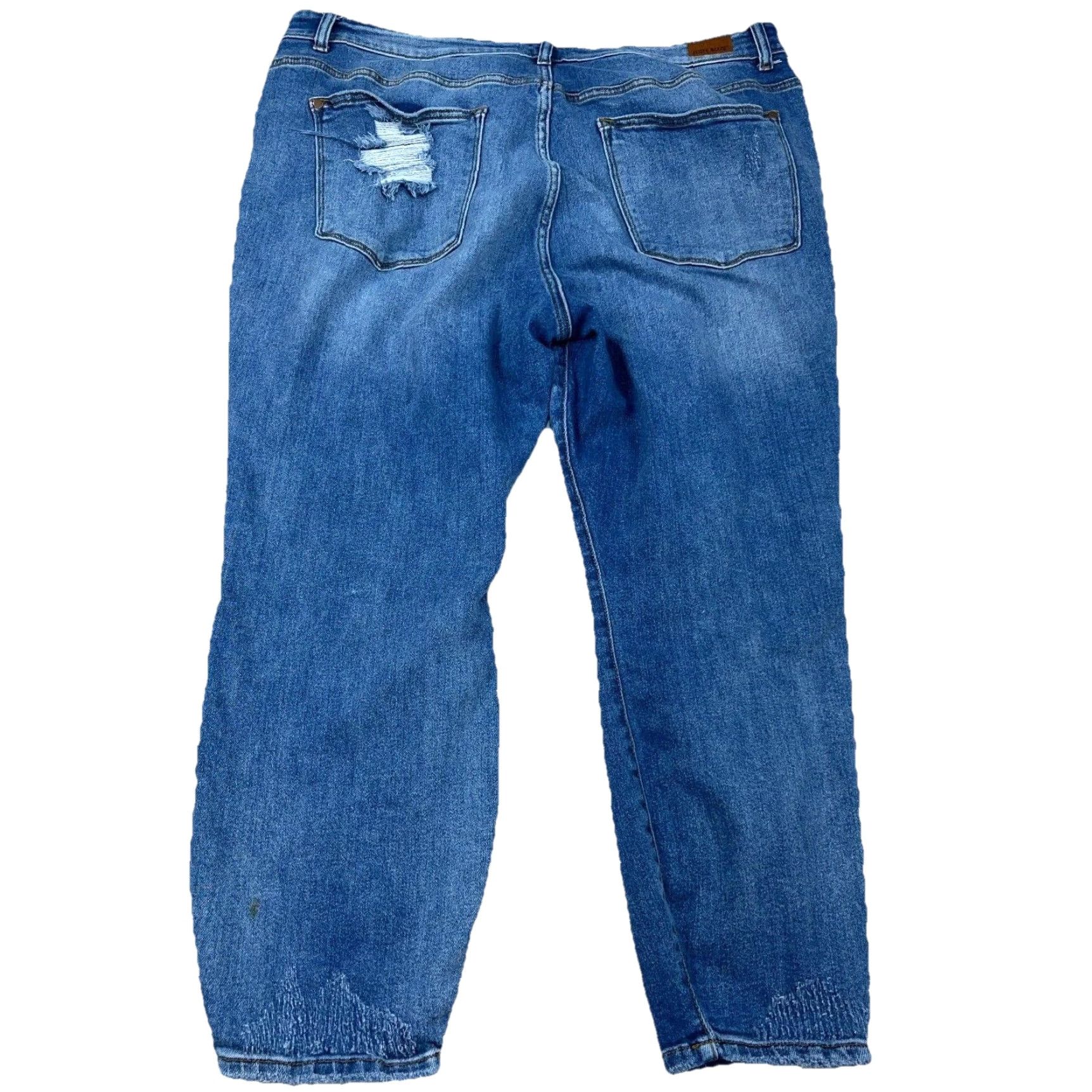 Vintage Judy Blue Jeans Women 22W Boyfriend Fit Jeans Medium Wash Blue Distressed Stretch 5-Pocket Size 40" / US 18 - 2 Thumbnail