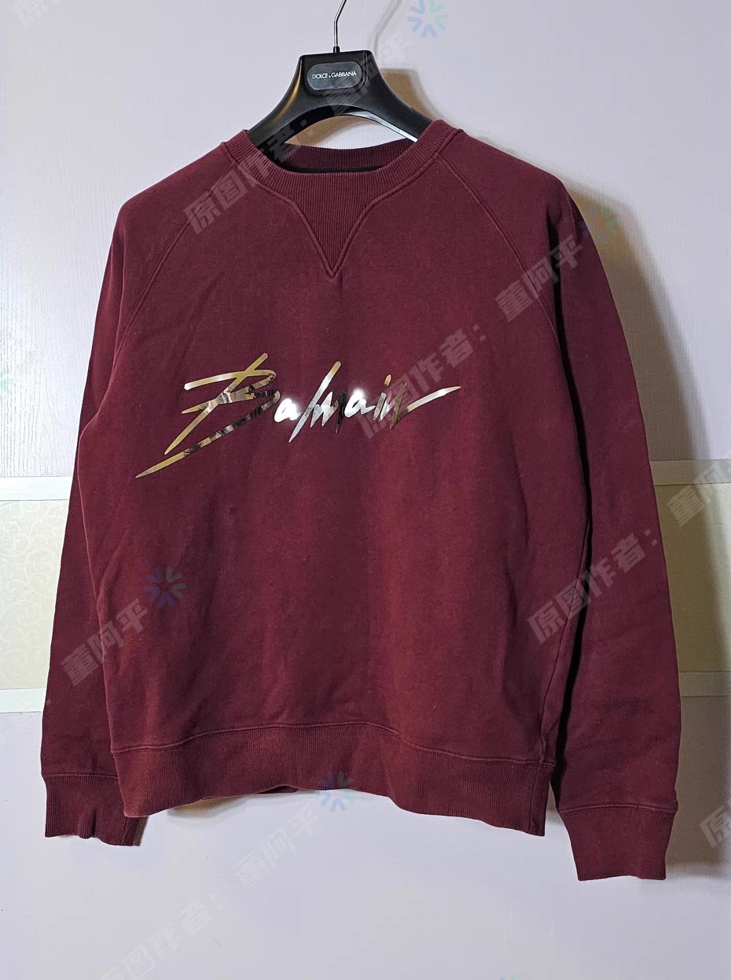 Balmain BalmainBurgundySweatshirtwith Metallic Handwritten Logo Q4 Size US XL / EU 56 / 4 - 1 Thumbnail