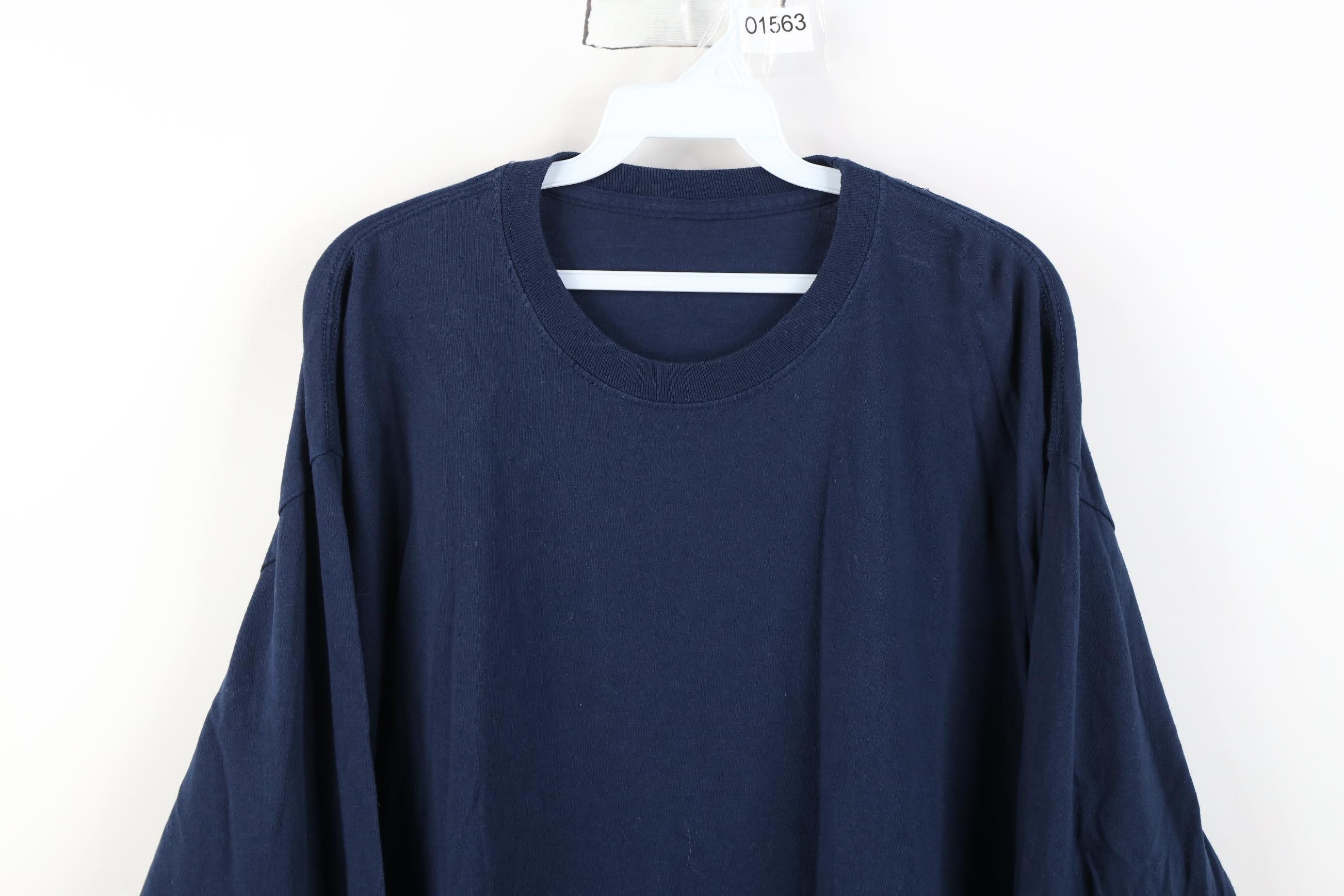 Vintage Vintage 90s Y2K Streetwear Long Sleeve T-Shirt Navy Blue Size US XL / EU 56 / 4 - 2 Thumbnail