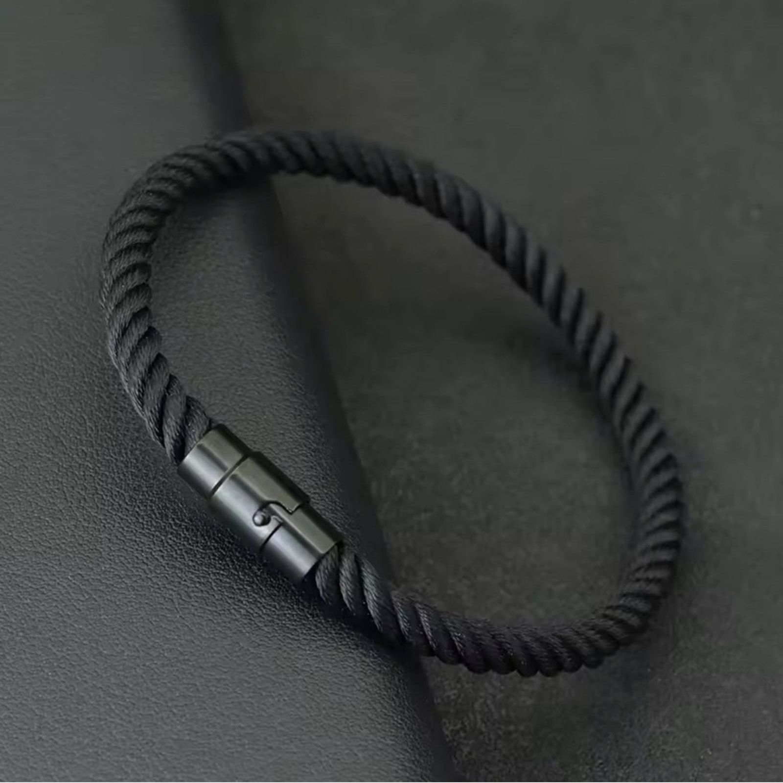Other Minimalist Mens Black Rope Bracelet Buckle Paracord 7.6” Size ONE SIZE - 2 Thumbnail