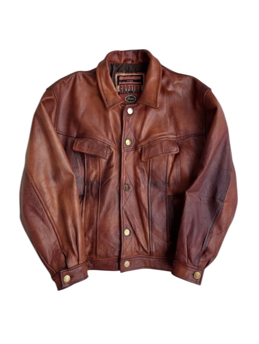 CHYSTON TRUCKER TYPE 3 JACKET LEATHER NICE FADE