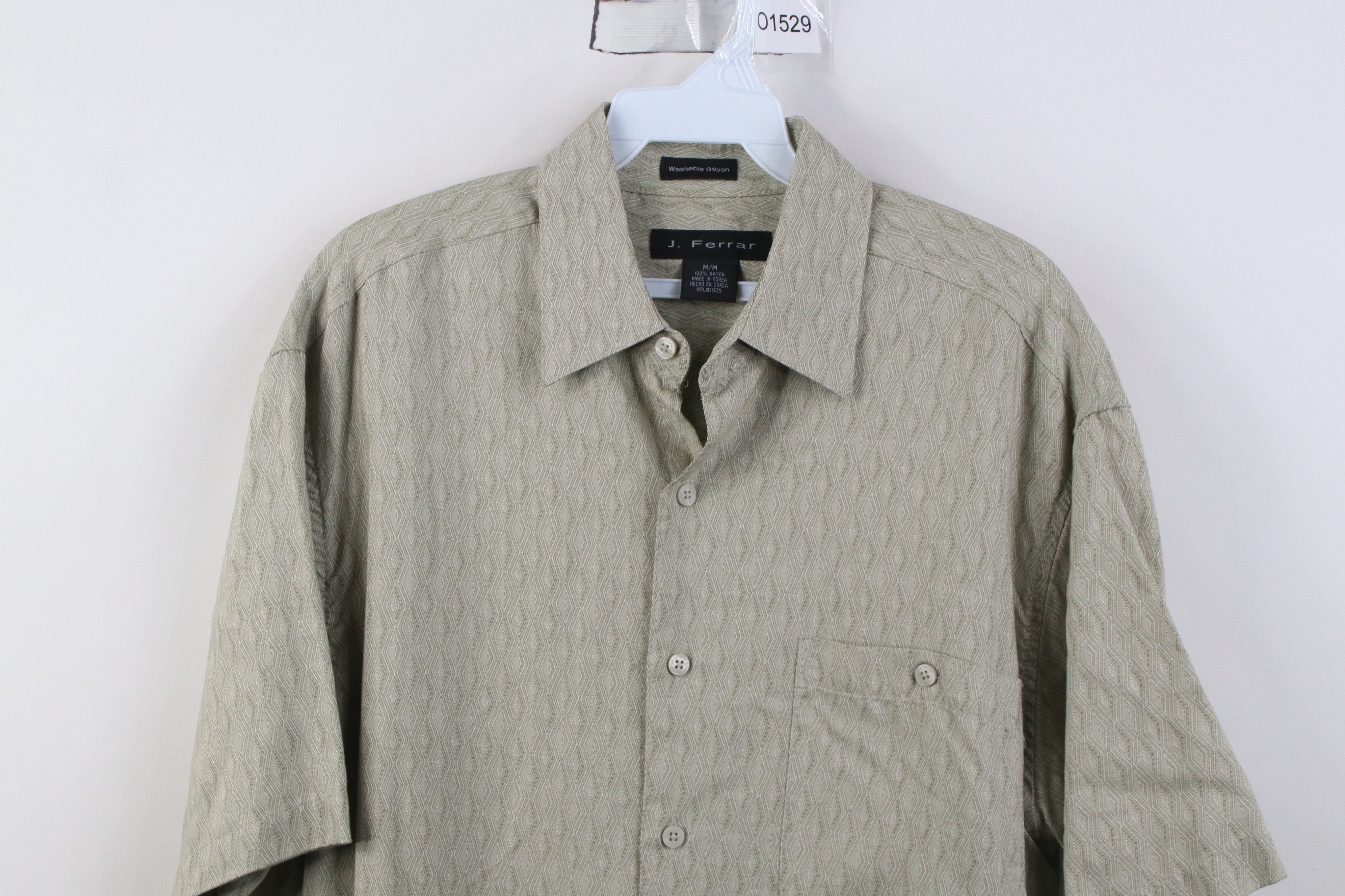 Vintage Vintage 90s Streetwear Diamond Short Sleeve Button Shirt Size US M / EU 48-50 / 2 - 2 Thumbnail
