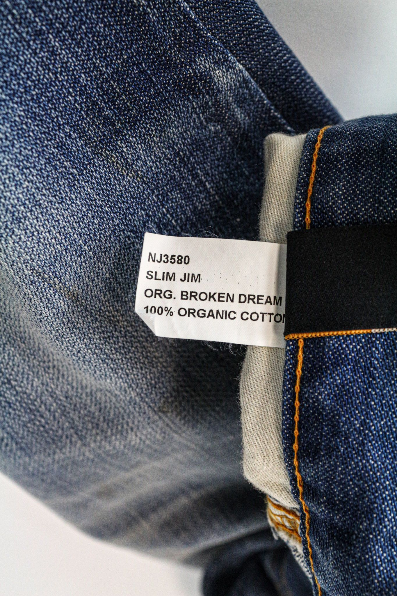 Nudie Jeans SLIM JIM ORG. BROKEN DREAM W29/L32 Blue Slim Jeans 77453 Size US 29 - 6 Thumbnail