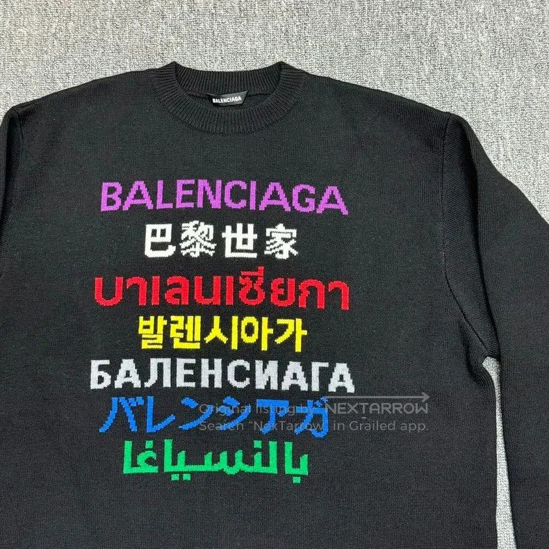 Balenciaga Balenciaga Seven-Language Logo Black Sweater. Size US M / EU 48-50 / 2 - 3 Thumbnail