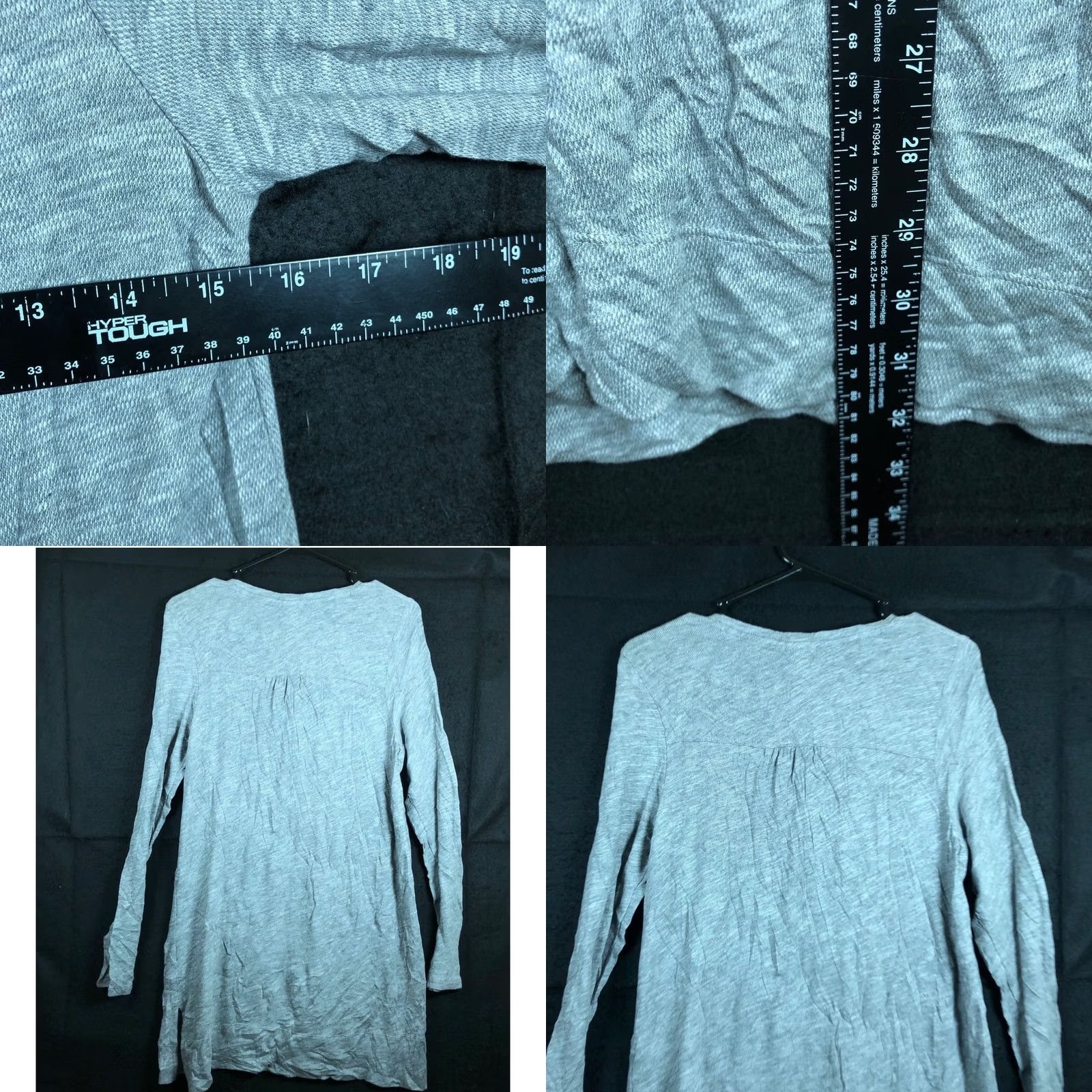 J. Jill J.Jill Sweatshirt Womens Gray V-Neck Long Tunic 100% Cotton Pockets S Small Wrap Pullover Casual Comfort Jersey Knit Sweatshirt Size S / US 4 / IT 40 - 8 Thumbnail