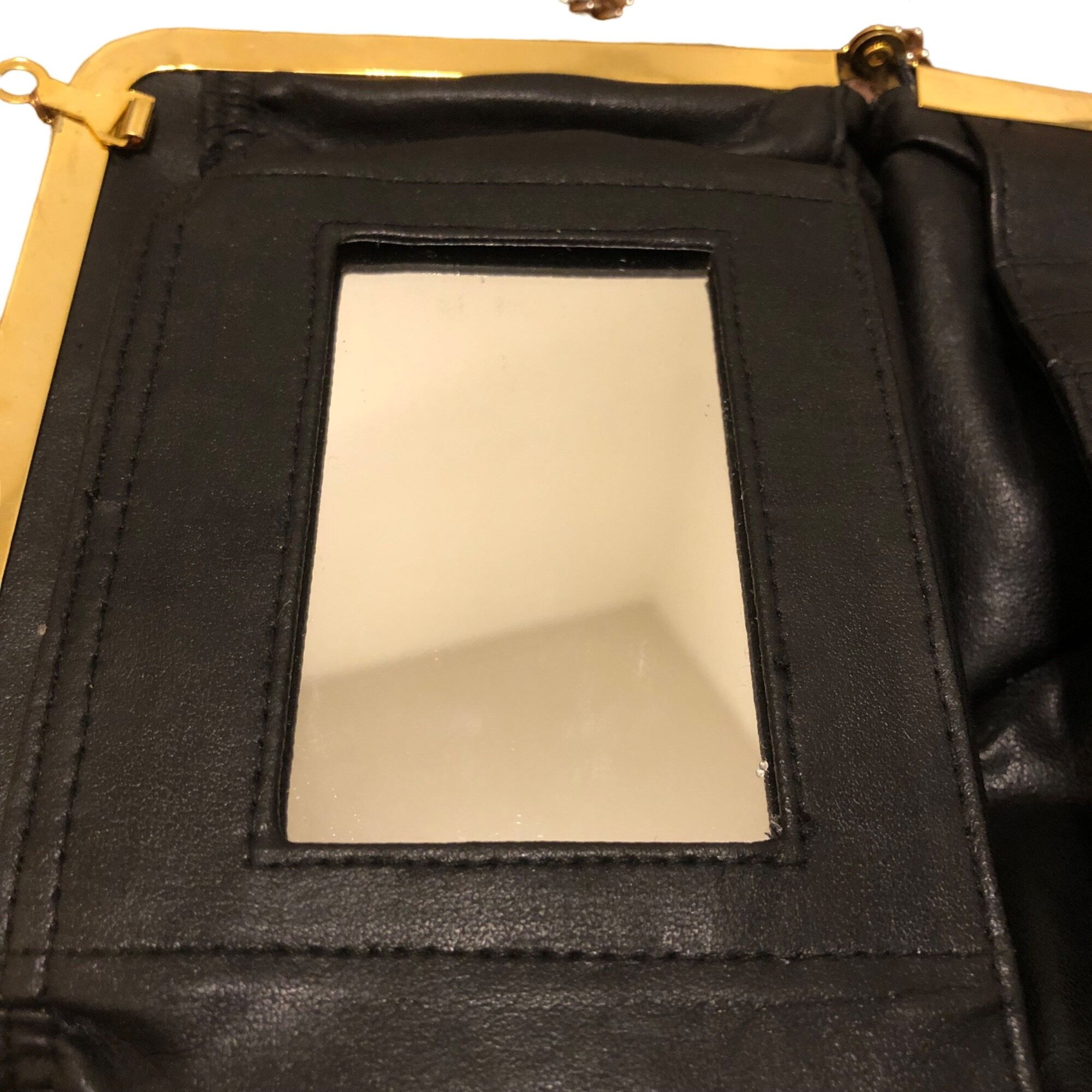 Vintage Vintage Solid Black Gold Hardware Crossbody Clutch Size ONE SIZE - 10 Thumbnail