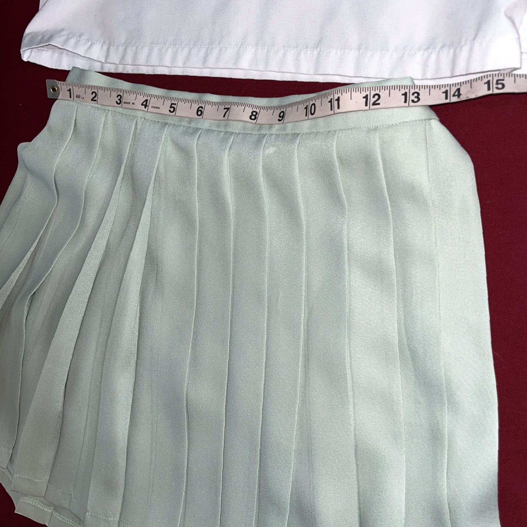 Vintage GREEN Anime UNIFORM pleated SKIRT WHITE SAILOR shirt OUTFIT Cosplay Japanese MED Size M / US 6-8 / IT 42-44 - 4 Thumbnail