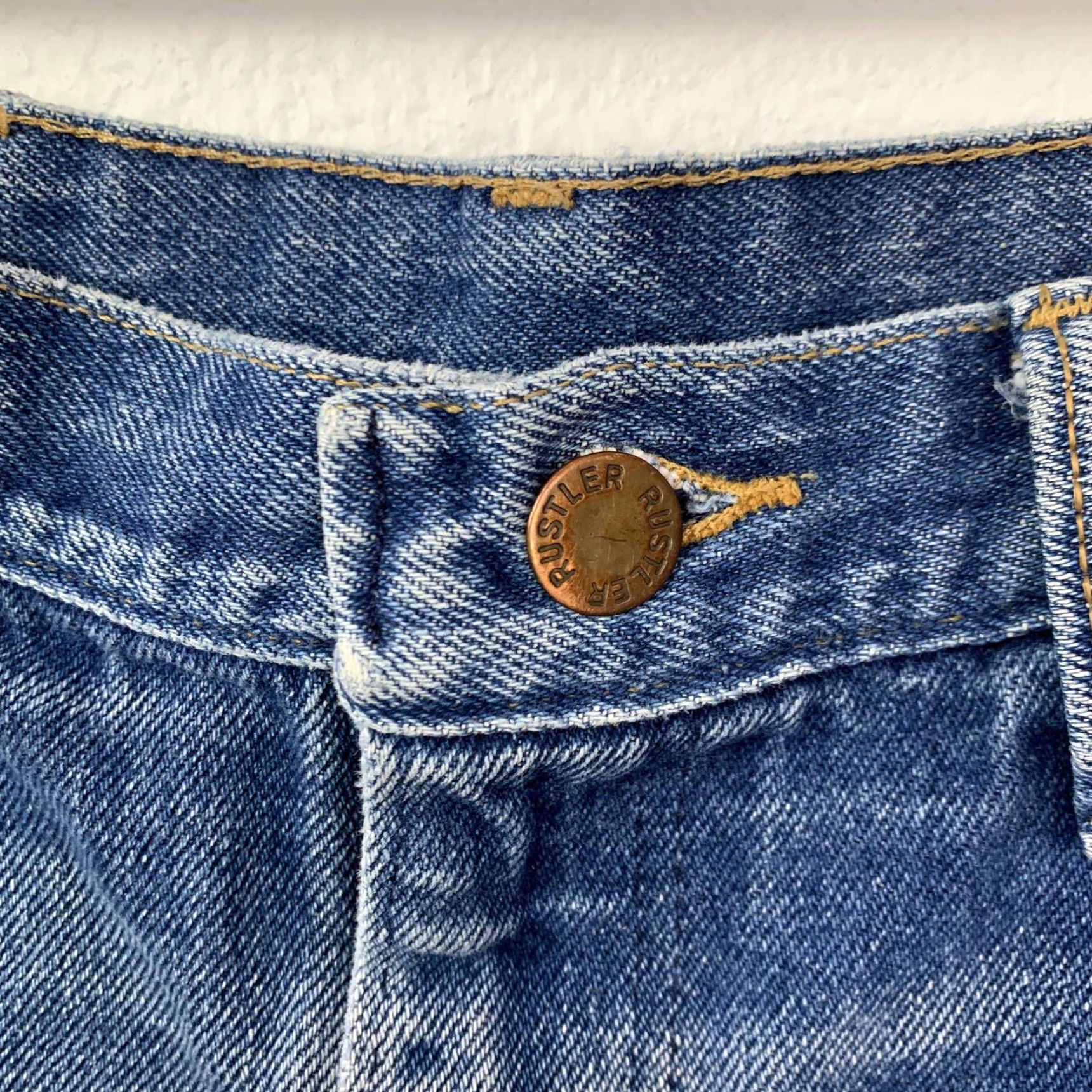 Vintage VINTAGE Rustler Denim Shorts Jeans Cut-Off 90s Distressed Patch Frayed High Rise 32 Womens Size 24" / US 00 / IT 34 - 7 Thumbnail