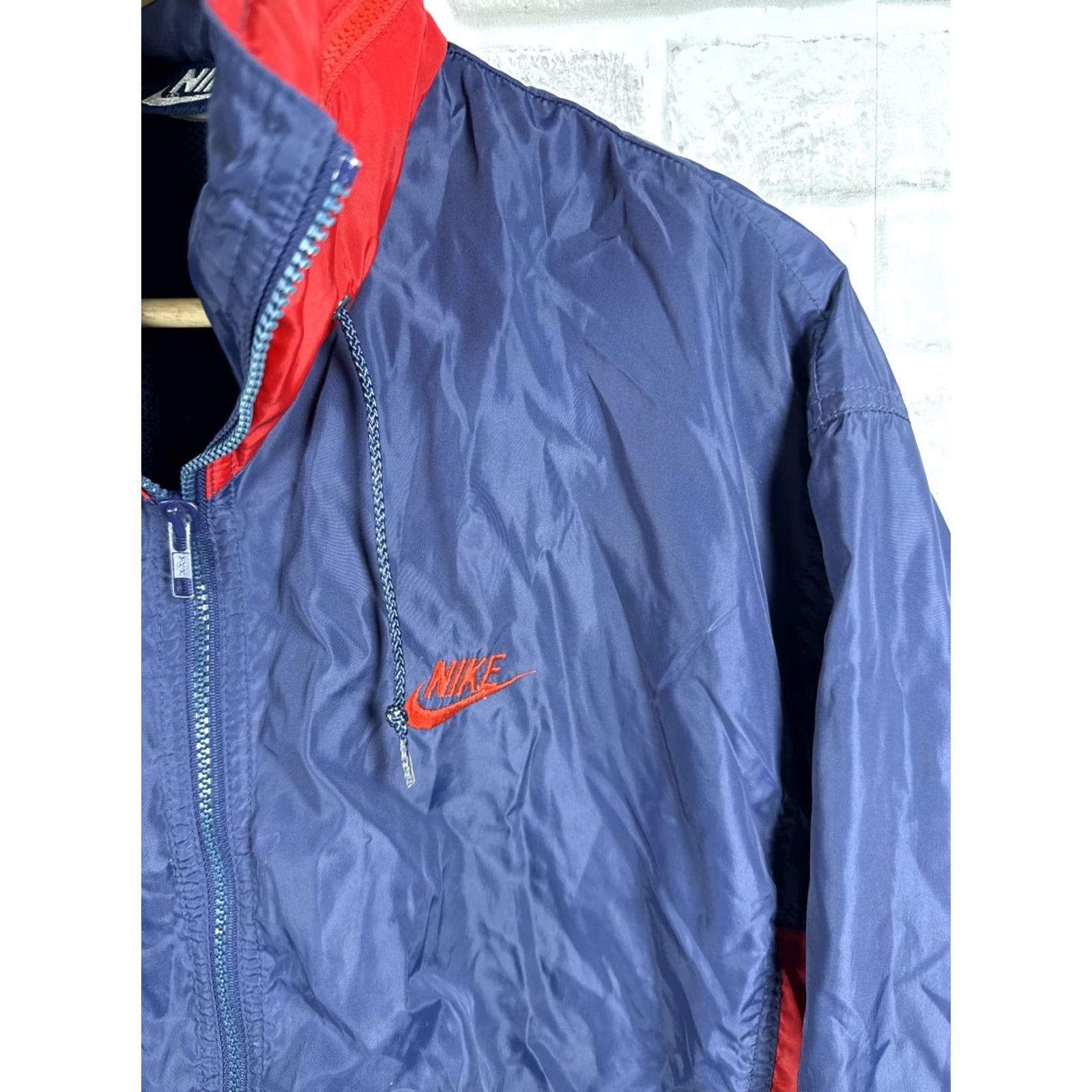 Nike VTG 1980’s Nike Hooded Windbreaker Track Jacket Full Zip Blue Tag Nylon Mens M Size US M / EU 48-50 / 2 - 3 Thumbnail