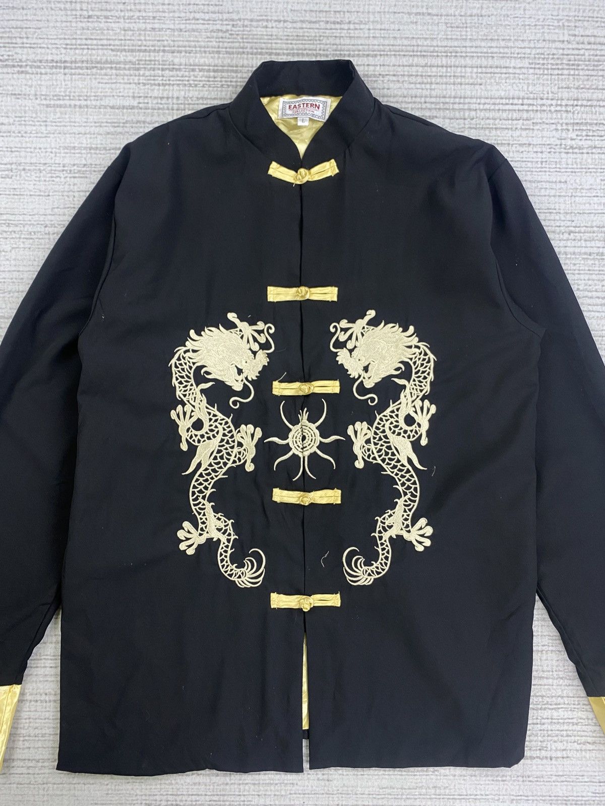 Dragonfly Vintage 90s Eastern Dragon Embroidery Silk Jacket Size US M / EU 48-50 / 2 - 5 Thumbnail