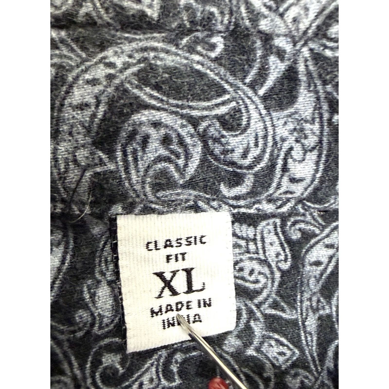 Robert Graham Robert Graham Shirt Mens XL Gray Geometric Castle Contrast Cuff Button Up Size US XL / EU 56 / 4 - 7 Thumbnail