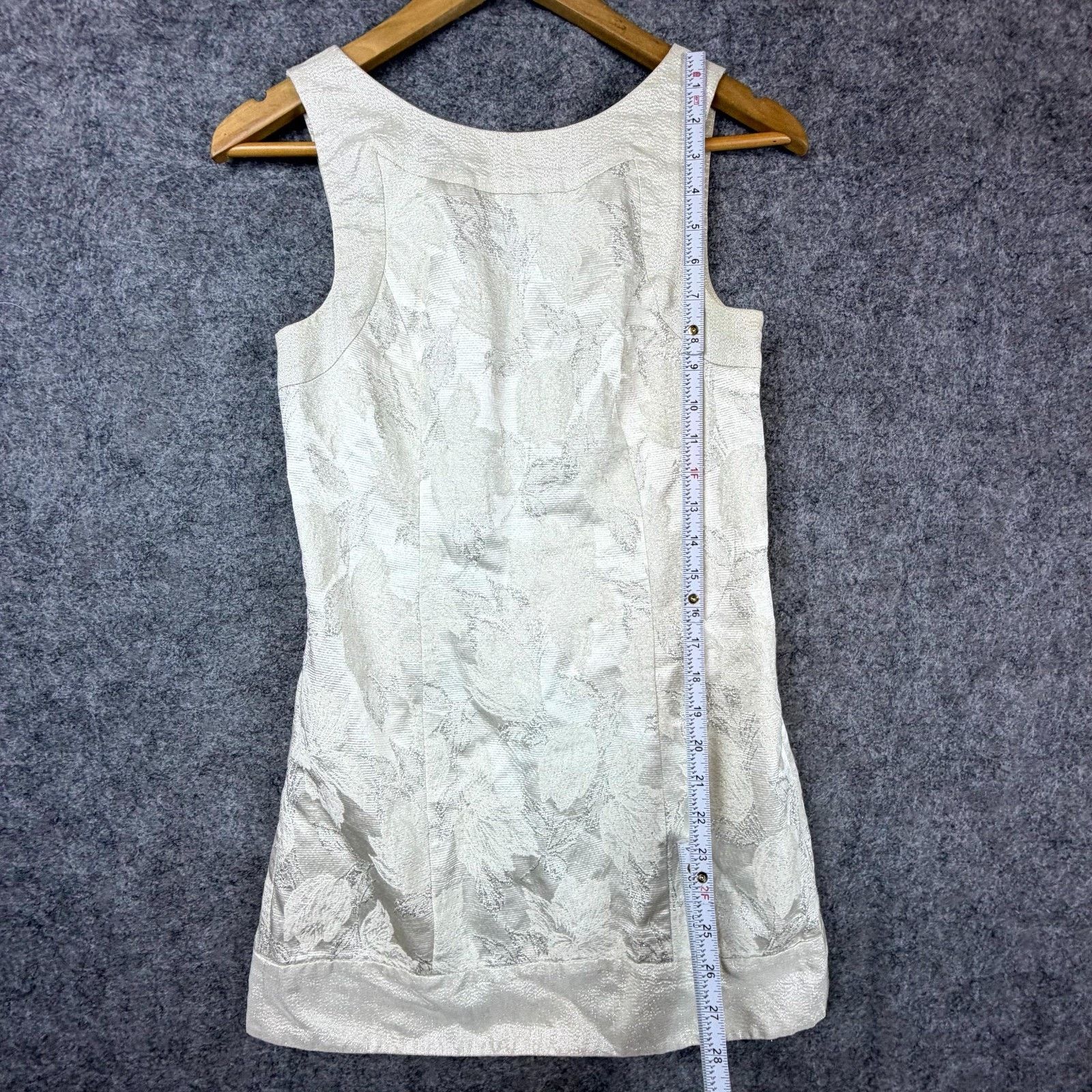 Bebe Bebe Dress XS White Silver Floral Jacquard Angel Metallic Size XS / US 0-2 / IT 36-38 - 3 Thumbnail