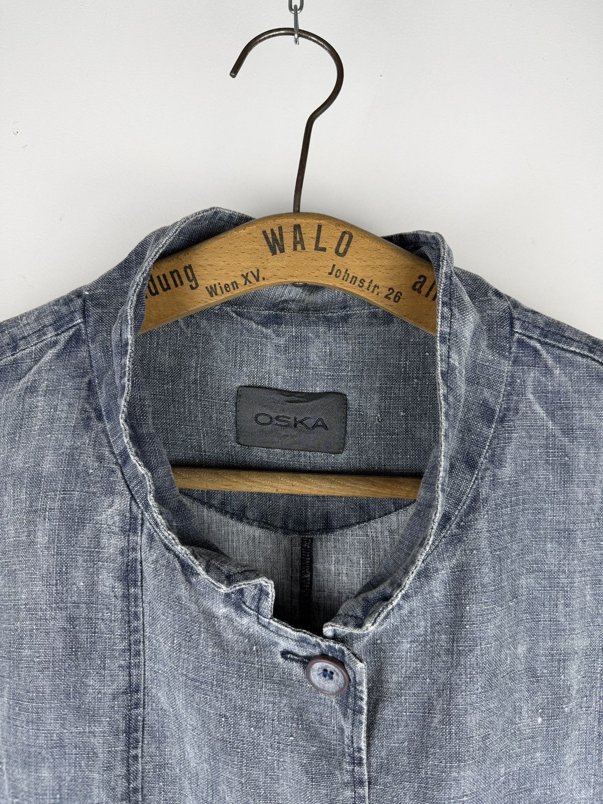 OSKA OSKA Blue Linen Washed Button Up Jacket Blazer Coat Size 2 Size M / US 6-8 / IT 42-44 - 6 Thumbnail