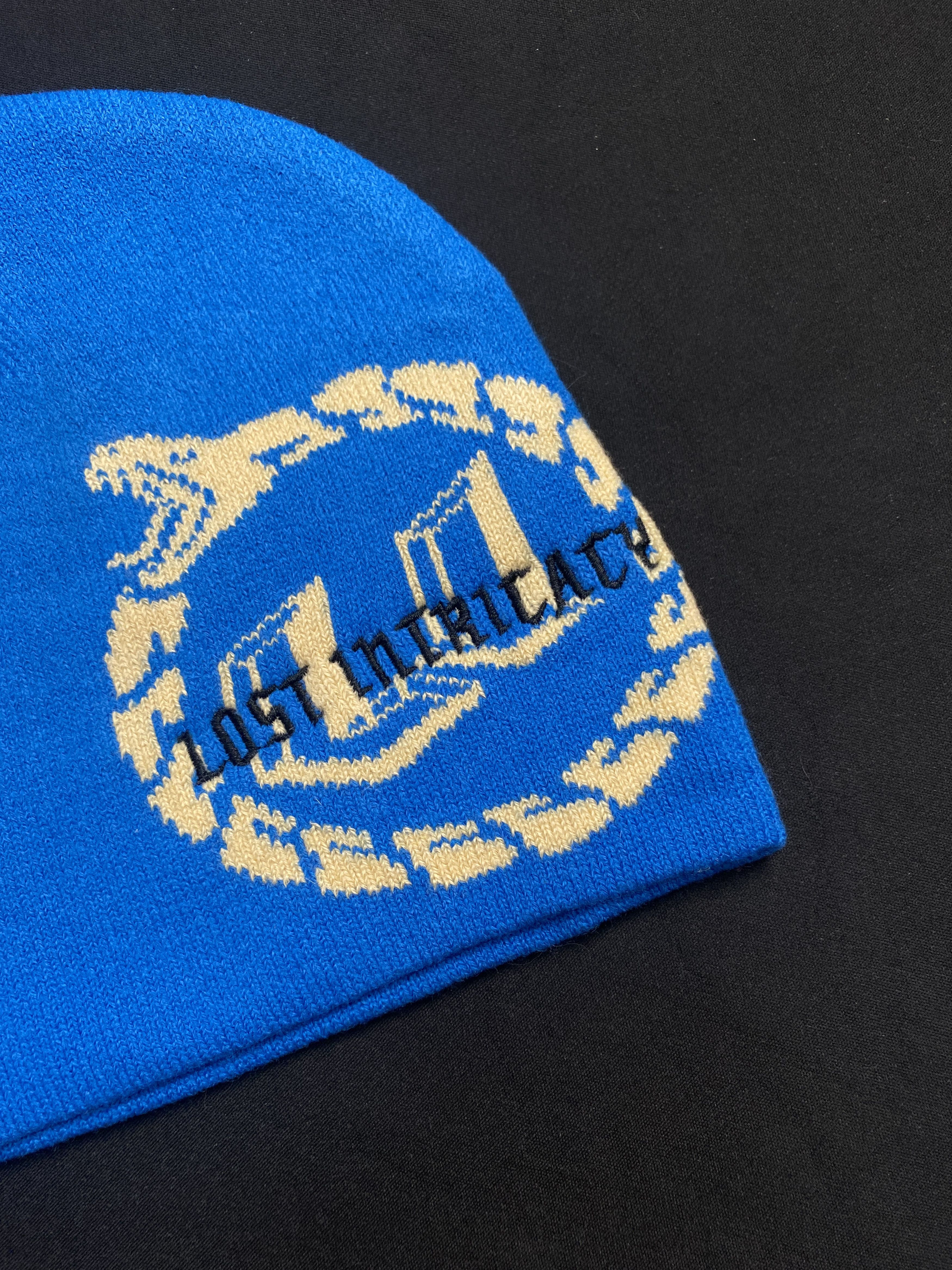 Japanese Brand Rare Lost Intricacy Full Circle Snake Knit Blue Beanie OS Size ONE SIZE - 2 Thumbnail
