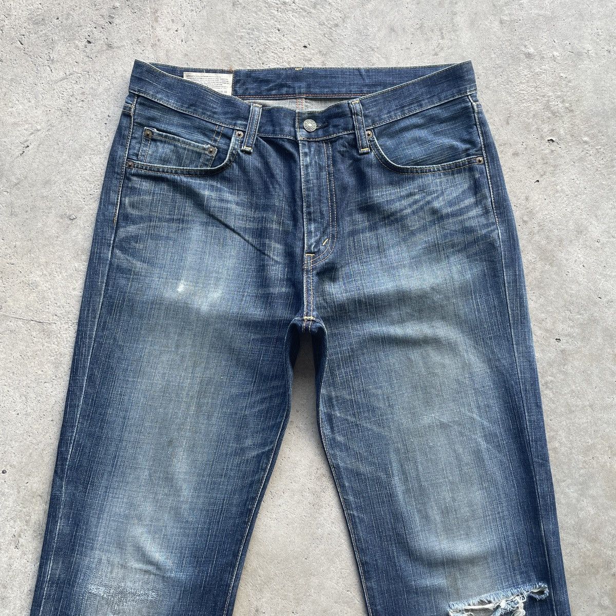 Edwin × Jean × Vintage Vintage Edwin 503 Faded Ripped Denim Jeans Pants Distressed Size US 34 / EU 50 - 3 Thumbnail