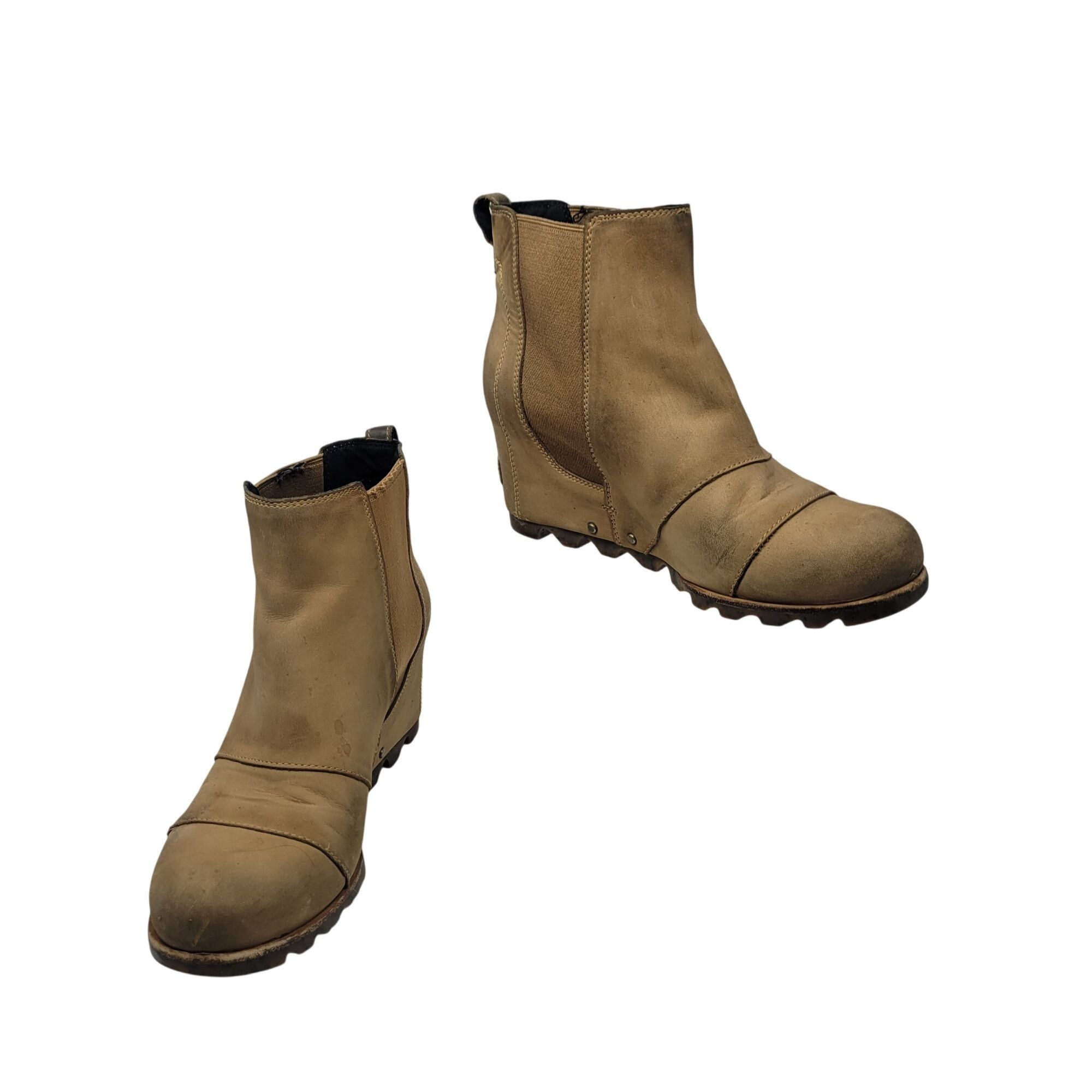 SOREL Sorel Womens Leather Lea Wedge Booties Elk Curry Sz 9.5 Mad Size US 9.5 / IT 39.5 - 1 Thumbnail