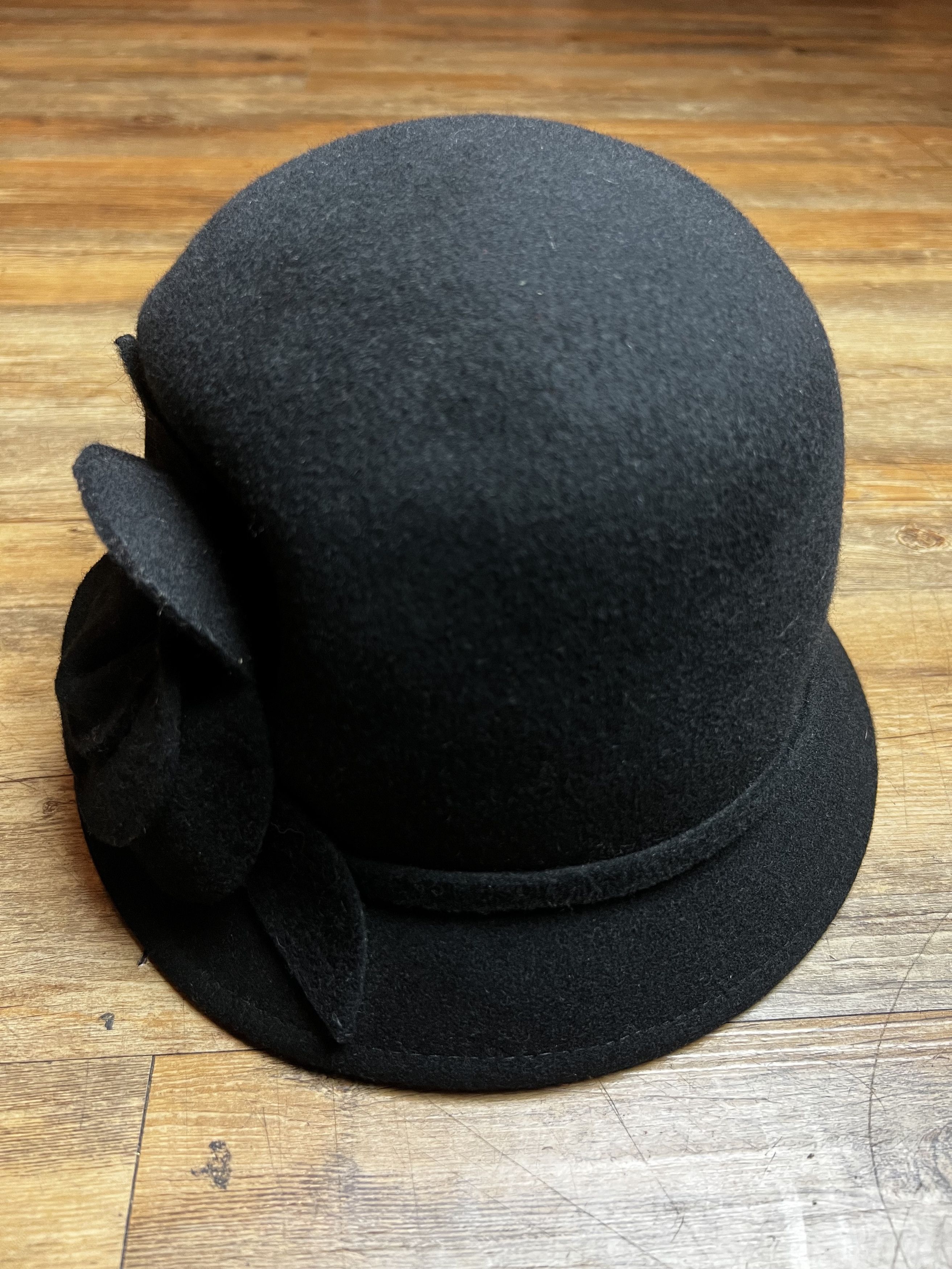 Croft & Barrow Vintage 1990's Croft & Barrow Black Floral Cloche Style Hat Size ONE SIZE - 2 Thumbnail
