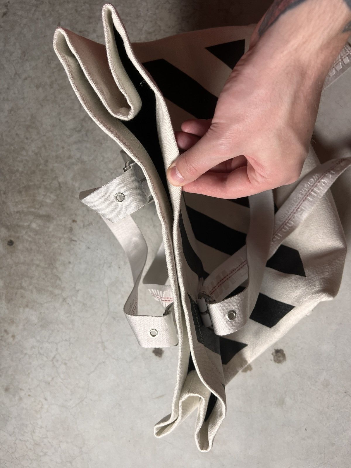 Off-White Off-White Tote Bag Canvas/Linen - Black/White Size ONE SIZE - 9 Thumbnail