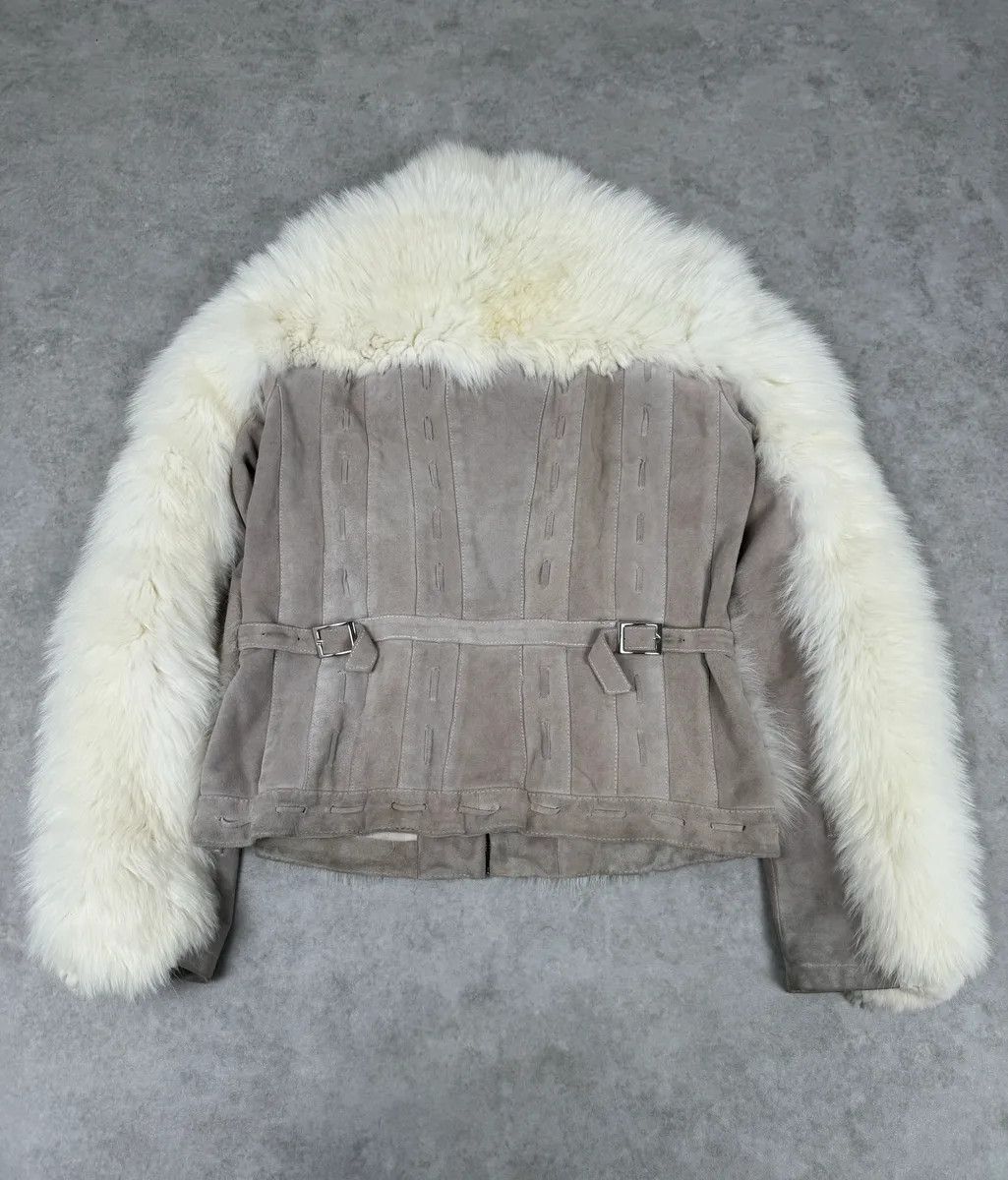 Just Cavalli AW2006 Cavalli Beige Fur Suede Leather Jacket Size M / US 6-8 / IT 42-44 - 5 Thumbnail