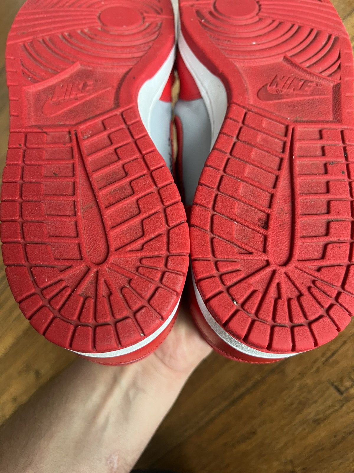 Nike × Off-White Nike Off White Dunk Low University Red Size US 12 / EU 45 - 7 Thumbnail