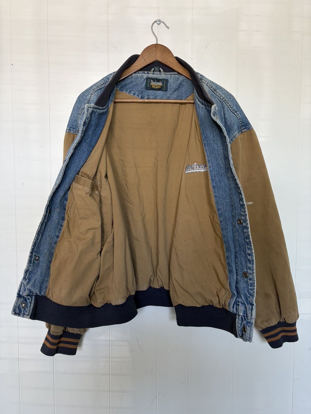 Dunbrooke Vintage 90s Dunbrooke thrashed denim varsity jacket Size US XL / EU 56 / 4 - 6 Thumbnail