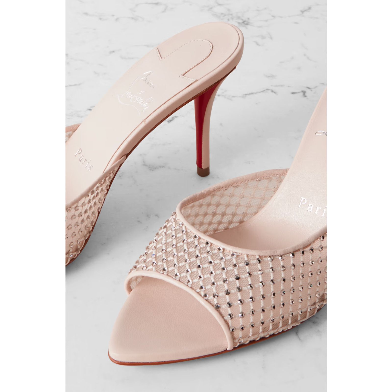 Christian Louboutin Christian Louboutin Apostropha Mule Mesh Strass 80 Size US 8 / IT 38 - 14 Thumbnail