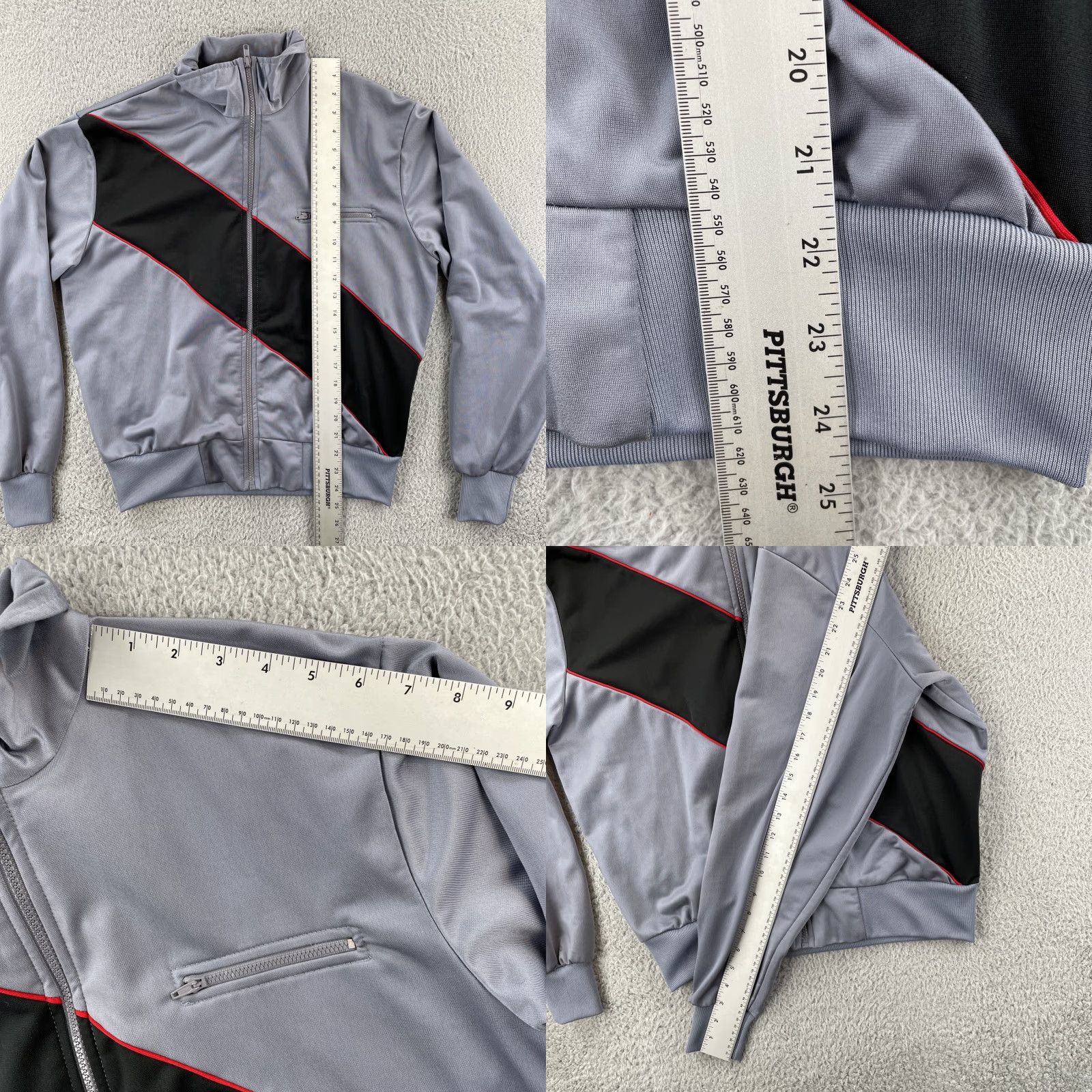 Jockey VINTAGE Jockey Men’s Medium Track Jacket Polyester 80s 90s Sopranos Style Silver Jacket Mens Medium Track Suit Jacket Size 40R - 8 Thumbnail