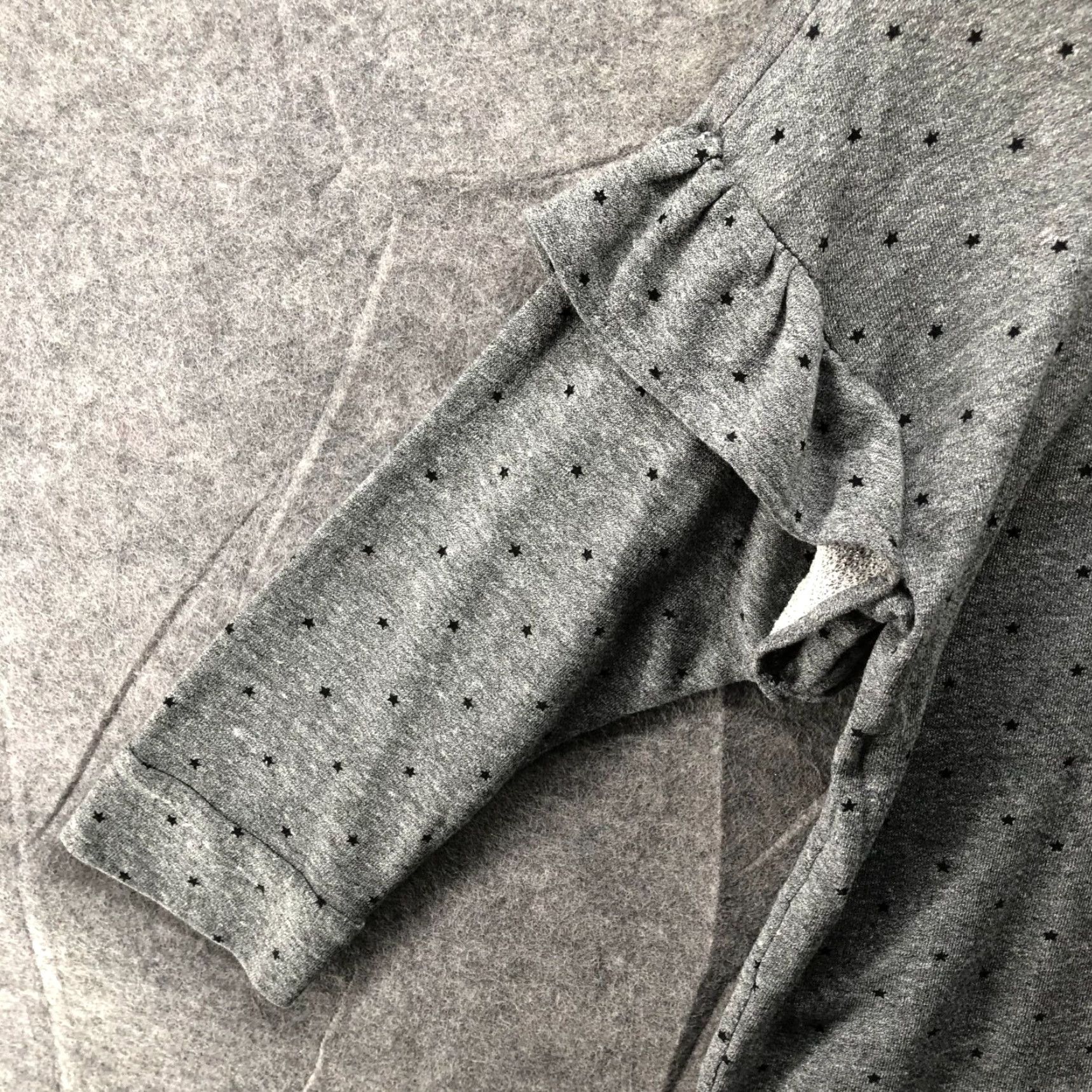 Vintage Current/Elliott Sweatshirt Womens Size S Gray Star Print Lightweight Ruffle Crewneck Pullover Size S / US 4 / IT 40 - 5 Thumbnail