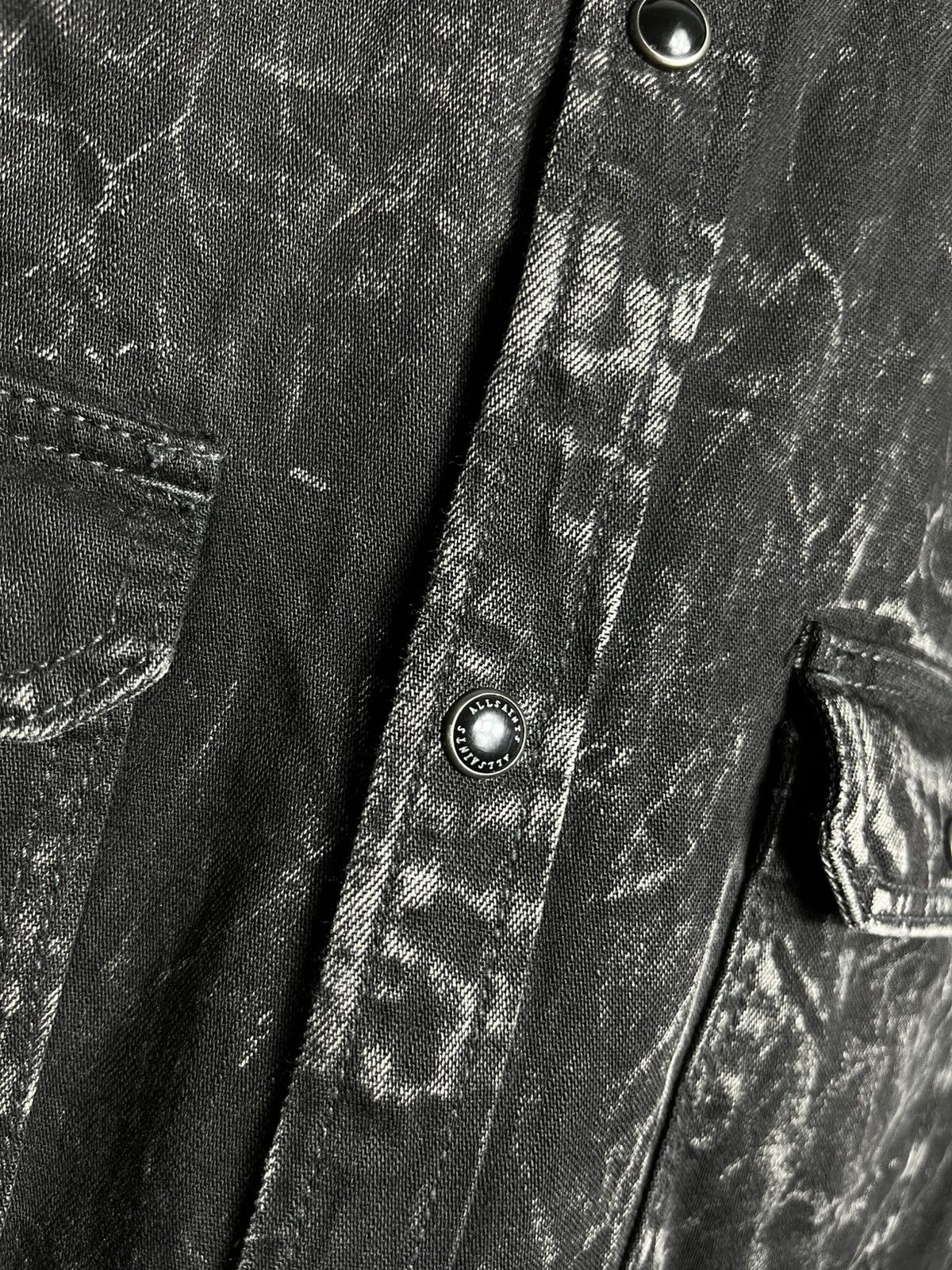 Allsaints Allsaints Nokken Denim Shirt Men’s Snap Long Sleeve Black Size US M / EU 48-50 / 2 - 4 Thumbnail