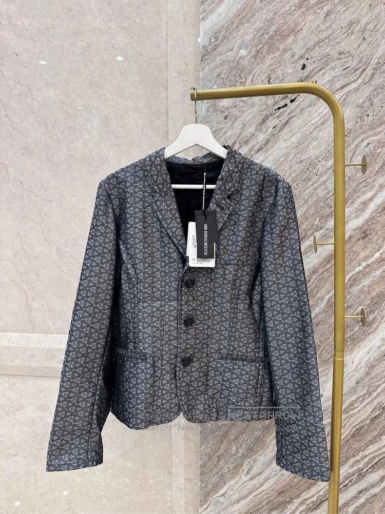 Ann Demeulemeester Ann Demeulemeester Silk Gray Pattern Blazer. Size US S / EU 44-46 / 1 - 3 Thumbnail